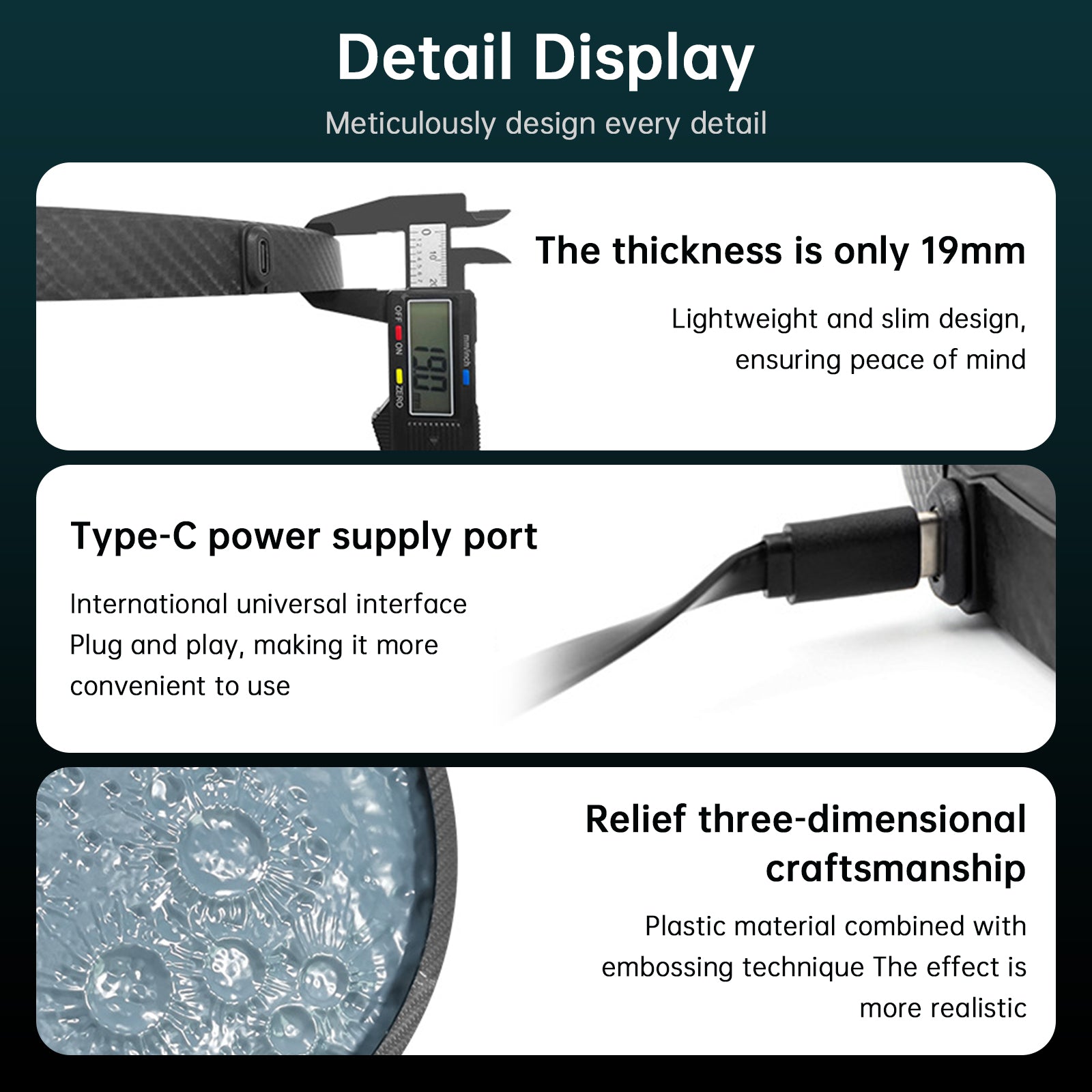 Automobilka bočná lampa s reliéfom mesiaca dekoratívna lampa