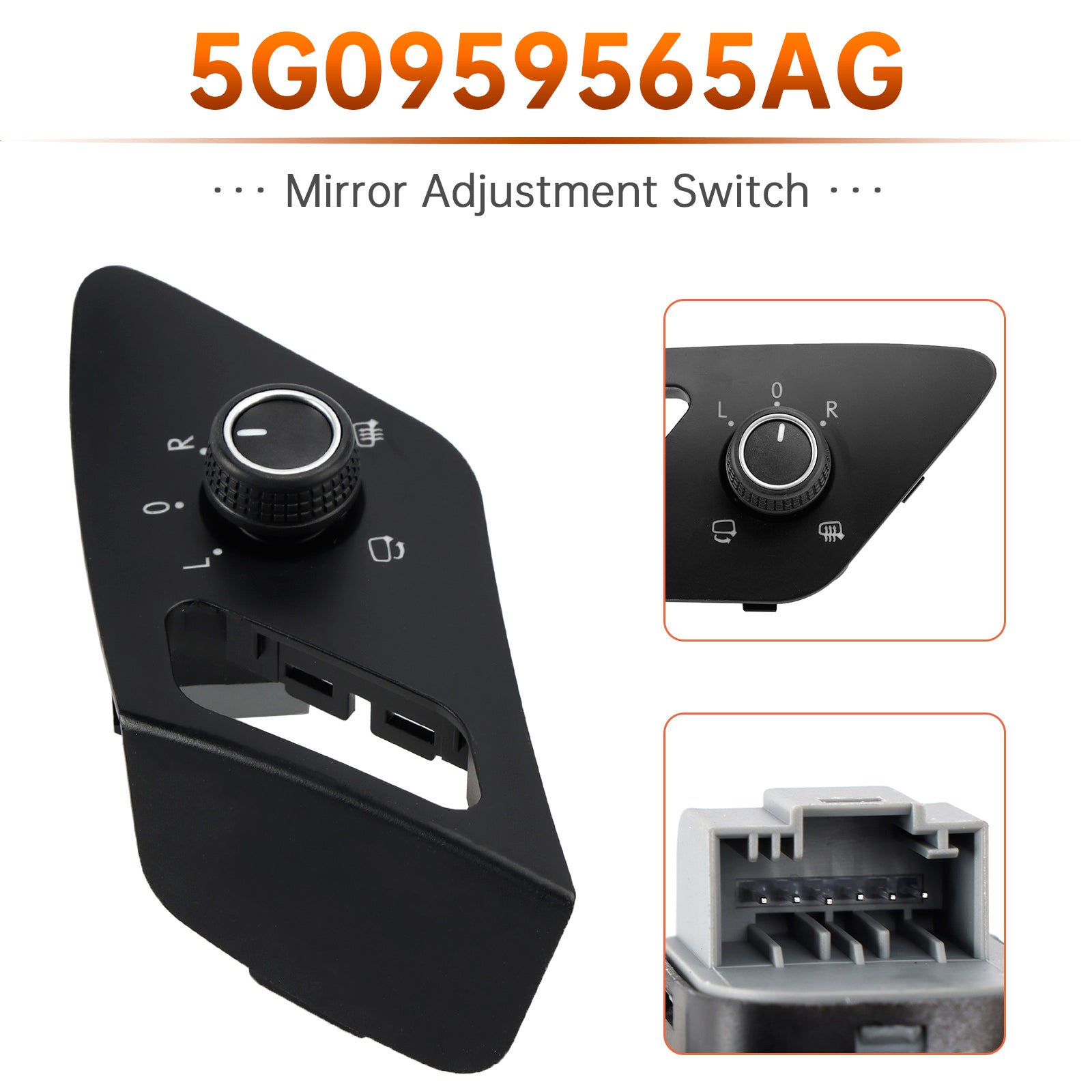 Power Mirror Folding Switch LHD for VW Golf Mk7 2012-2019 5G0959565AG