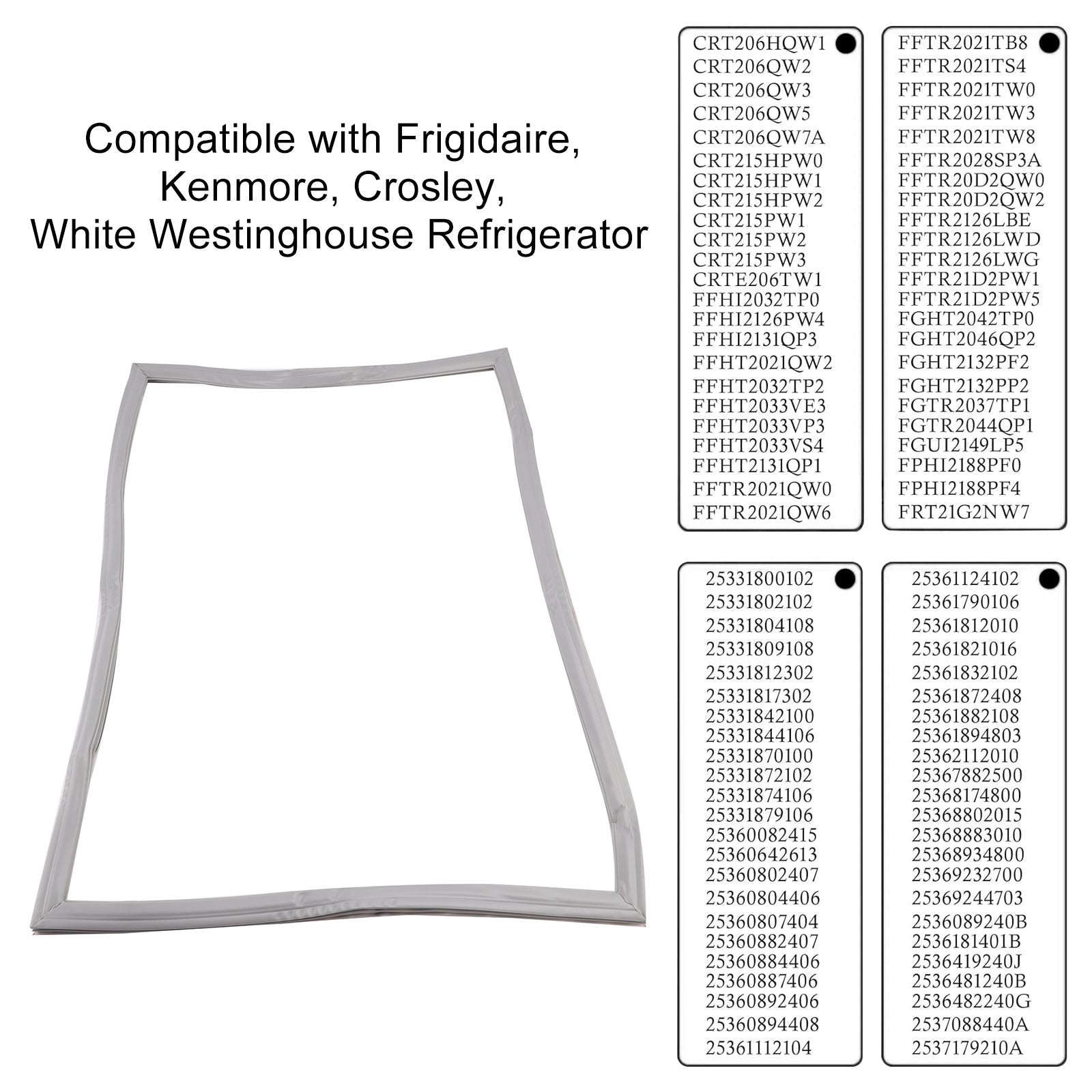 241872513 Refrigerator Door Gasket Fors Fri-gidaire Kenmore 242193213 5304439521