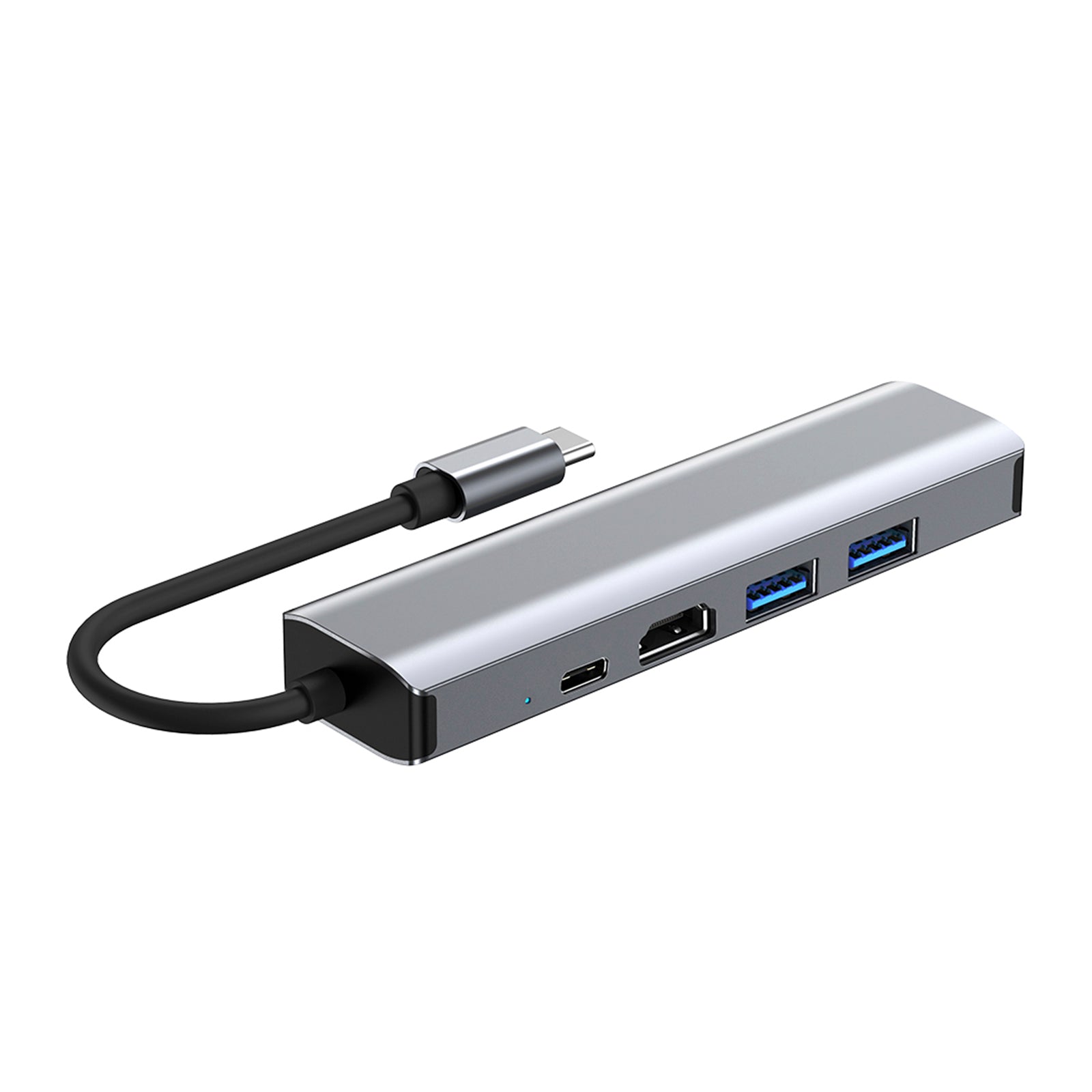 5 en 1 TYPE-C a USB3.0*1+USB2.0*1+PD100W/USB-C Data+HDMI+100M Tarjeta de red iPad