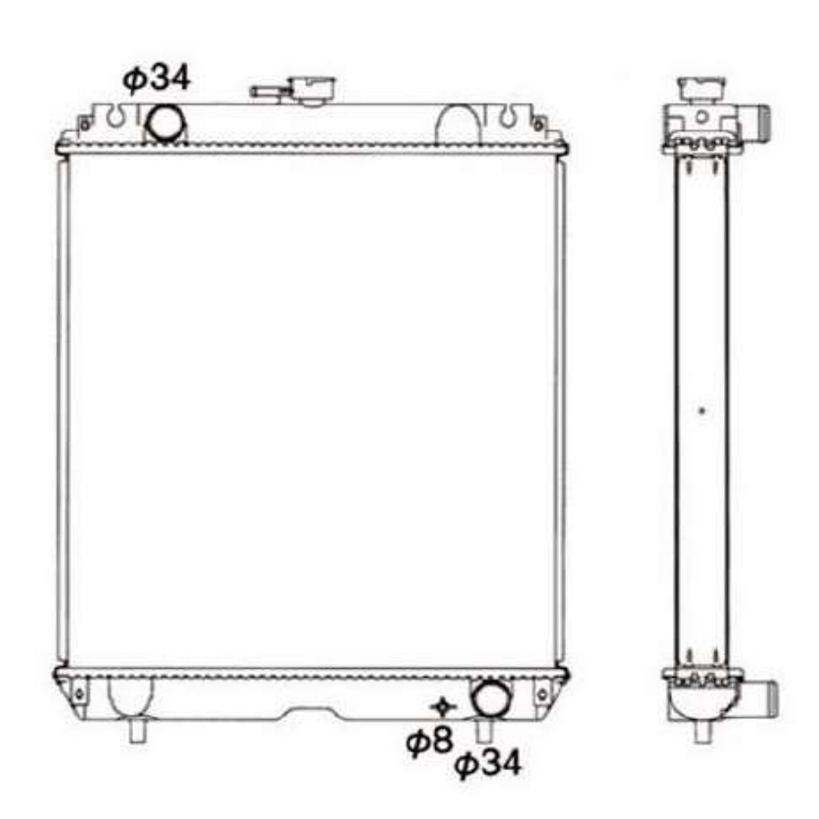 Radiateur d'excavatrice Kubota KX121-3S KX161-3 U50-3 U45-3ST U45-3 RD411-42300