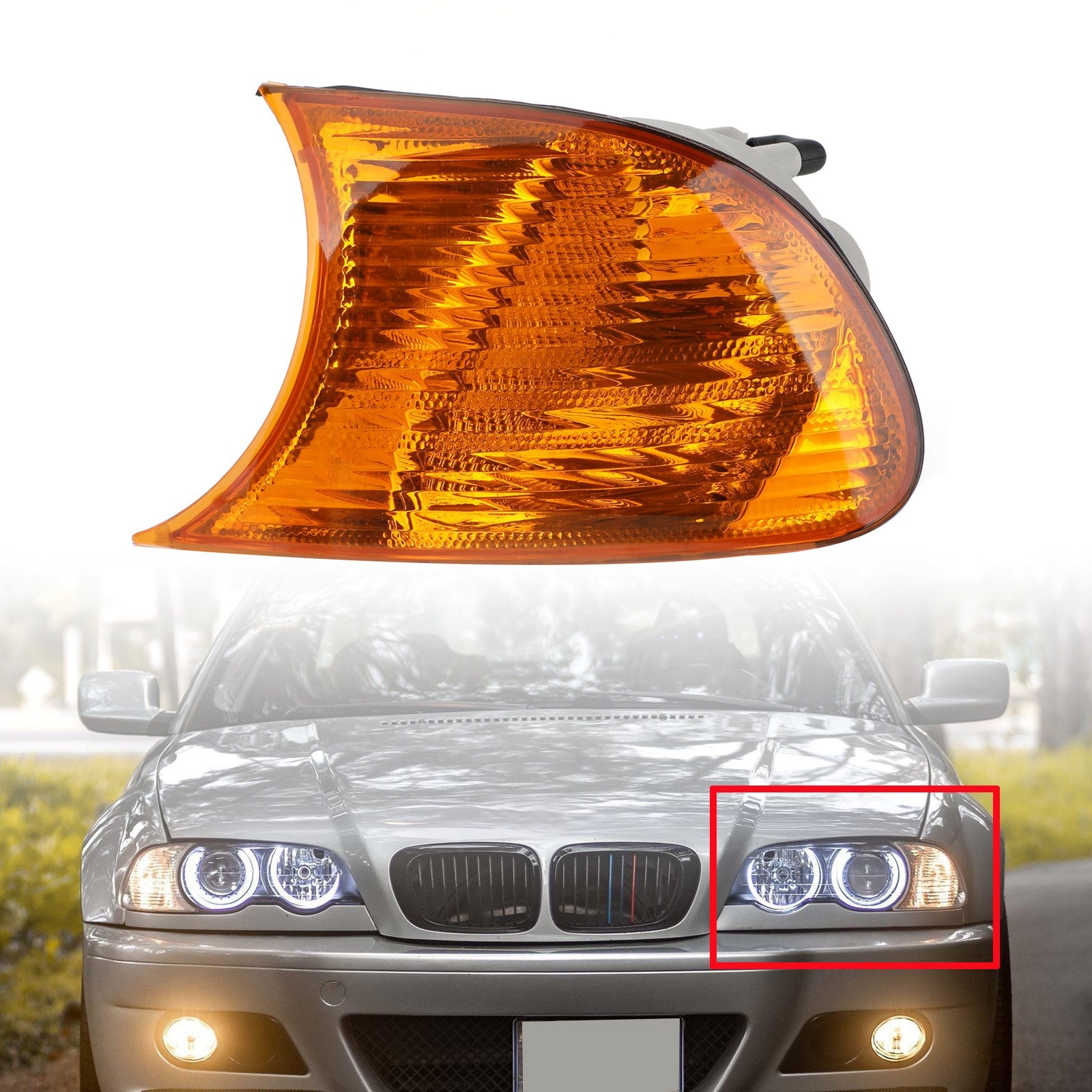 1998-2001 BMW 3 Série E46 Coupe Lado do lado esquerdo Amber Canto Luz 63126904299