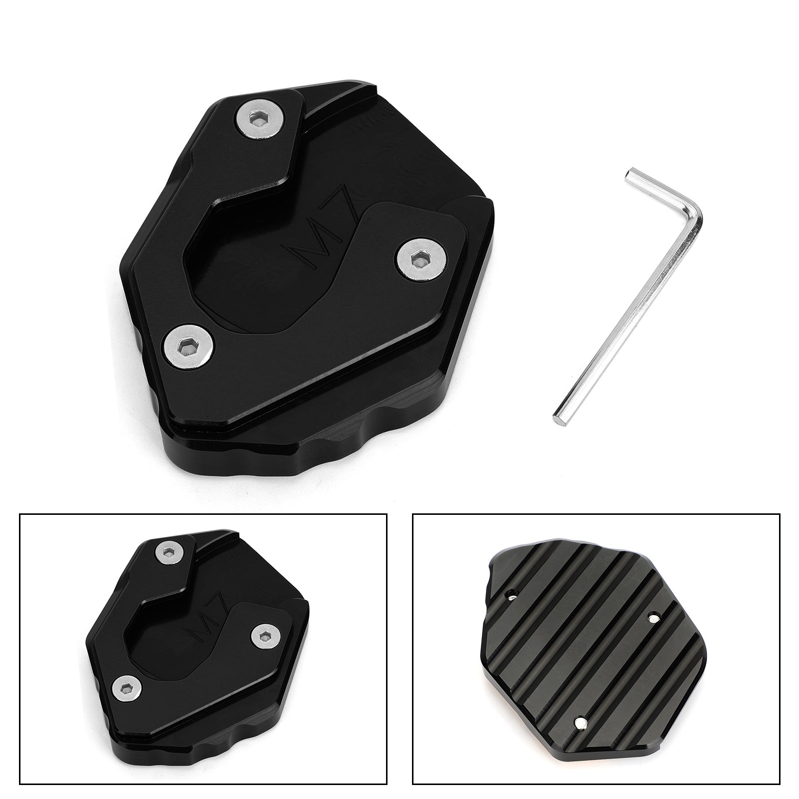 Placa ampliadora de soporte lateral para Yamaha MT-07 FZ-07, color negro