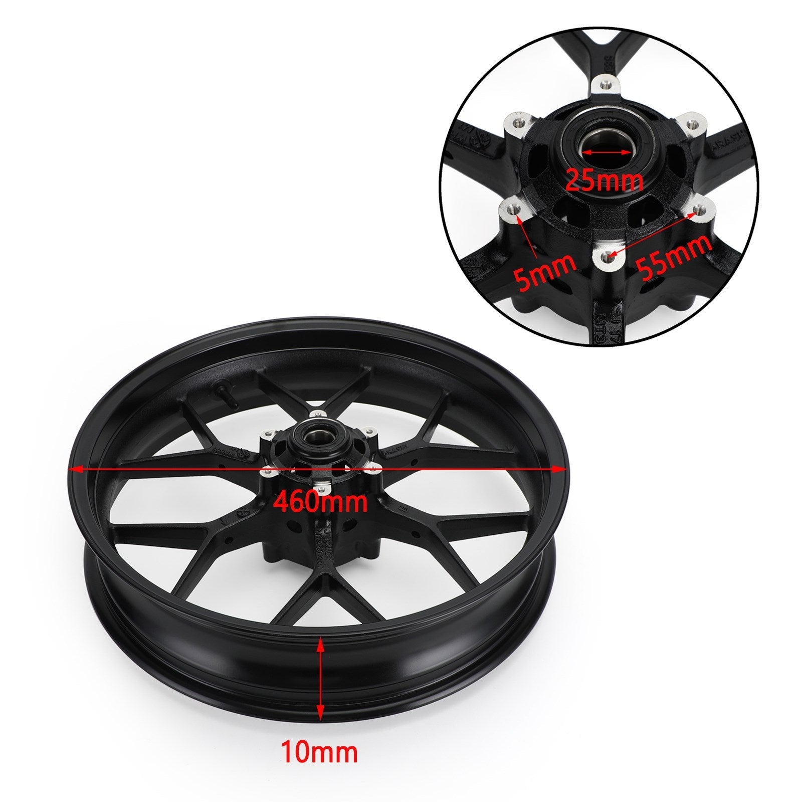 2008-2016 Honda CBR1000RR NOUVEAU Jante de roue avant noire complète