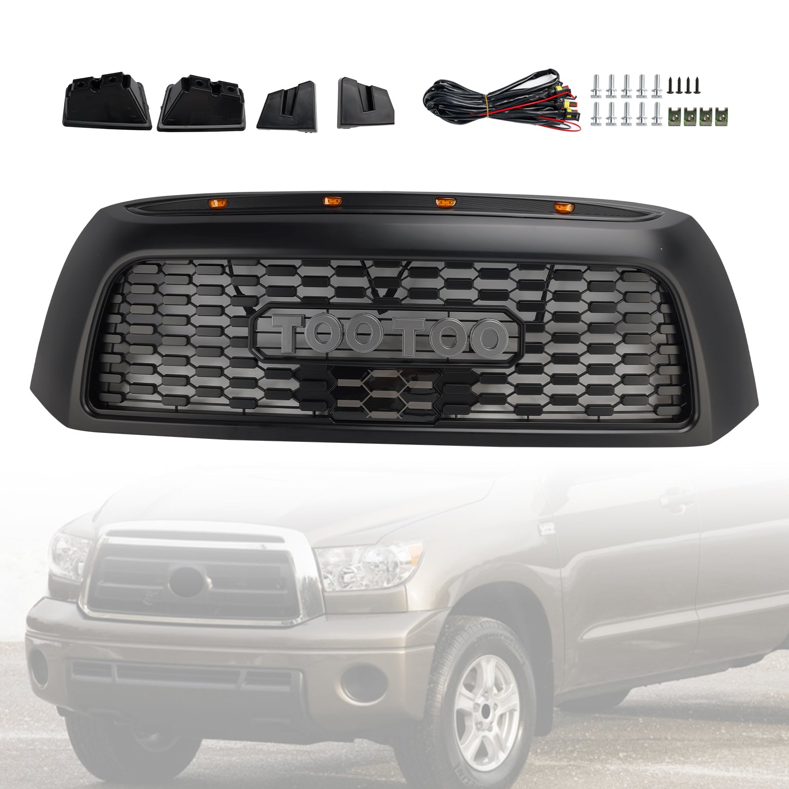 Honeycomb Front Bumper Grill Grille Fit Toyota Tundra 2006-2009 TRD PRO Black