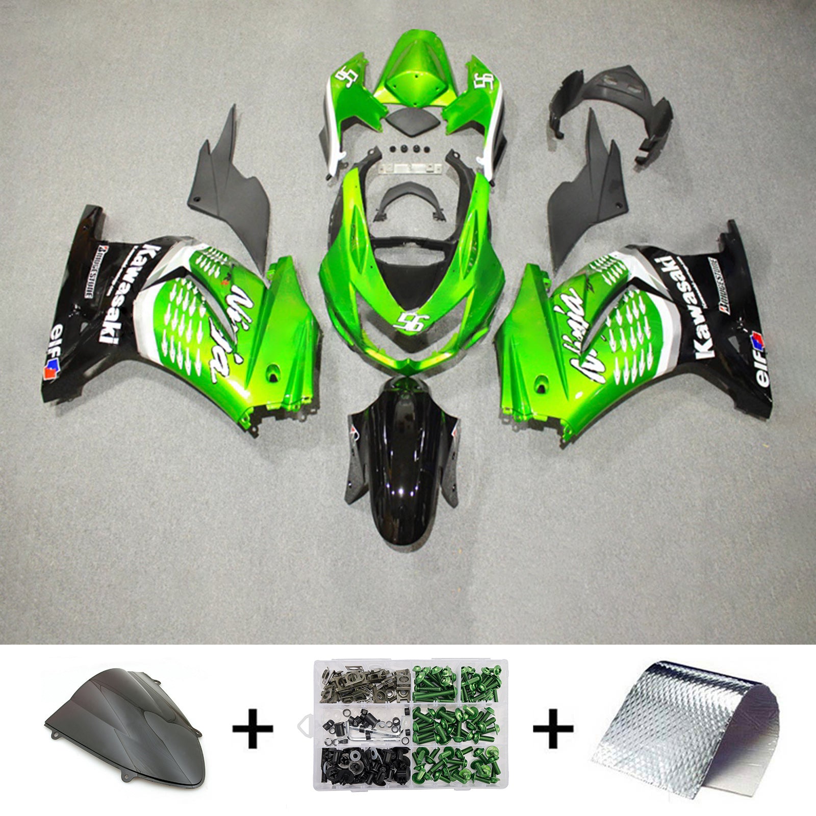 Kit carena iniezione carrozzeria in plastica ABS adatta per Kawasaki EX250 Ninja250R 2008-2012