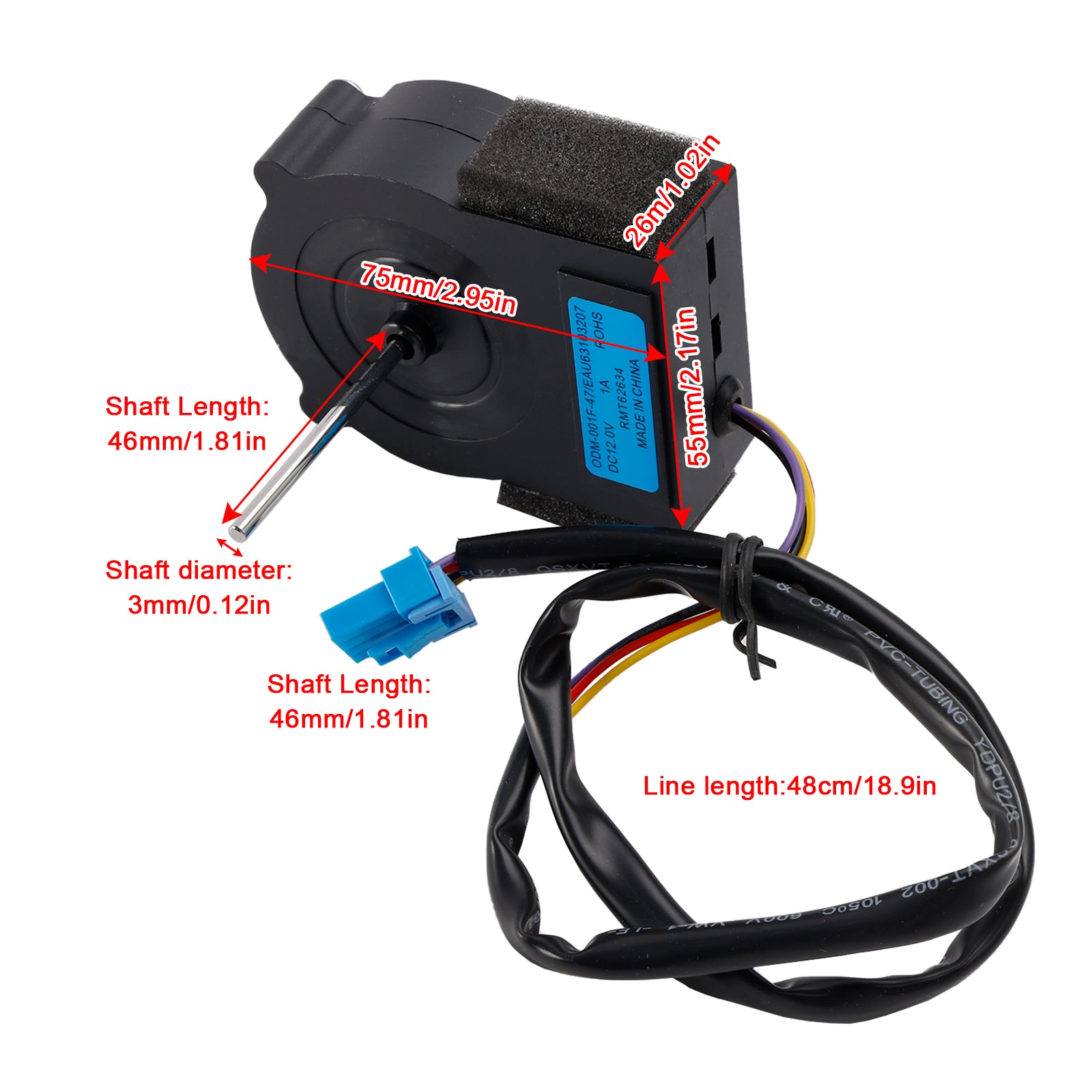 Moteur de ventilateur d'évaporateur de réfrigérateur EAU63103207 pour réfrigérateur LG Kenmore