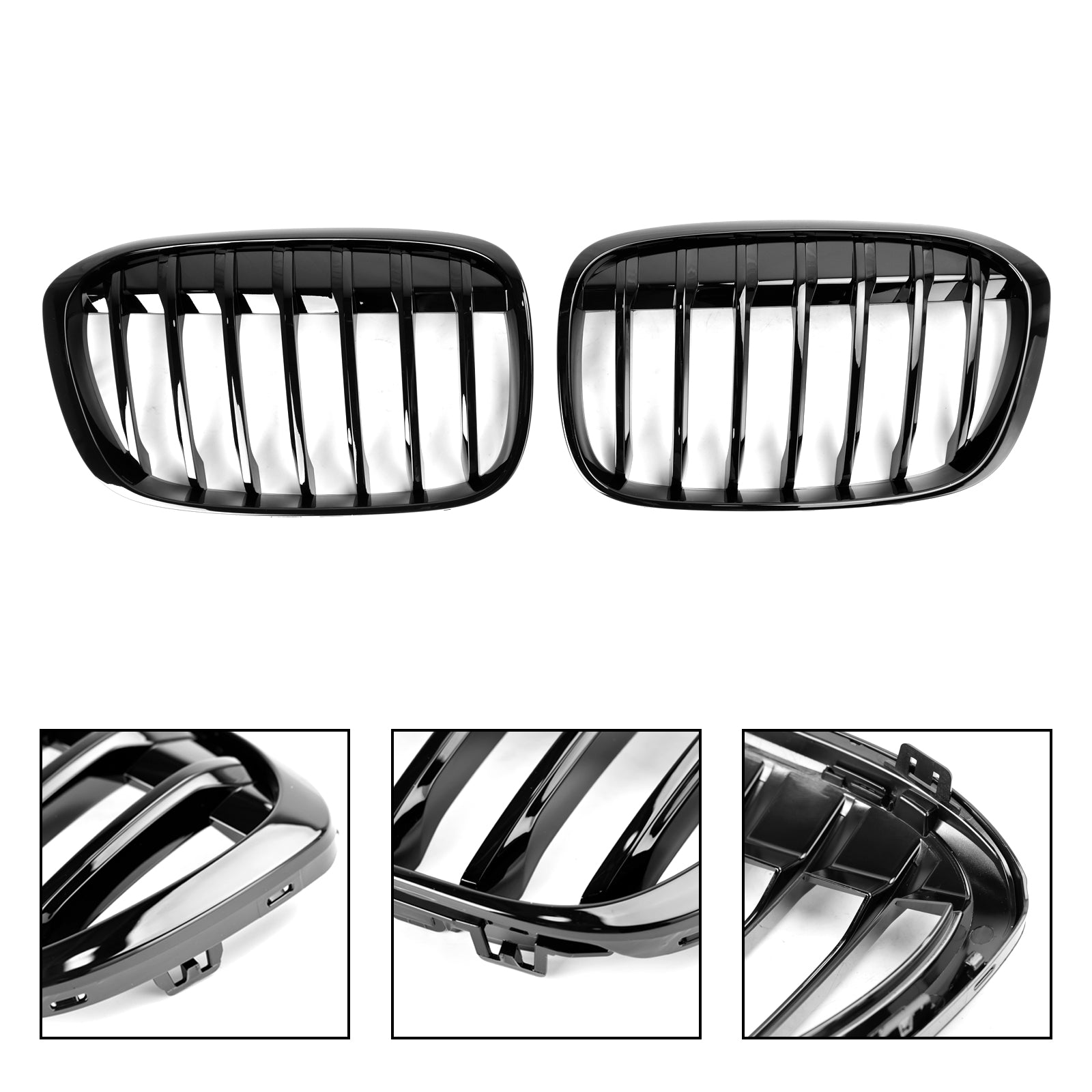 2016-2018 BMW X1 F48 F49 Glanzend Zwart Front Nieren Grill 2 STUKS