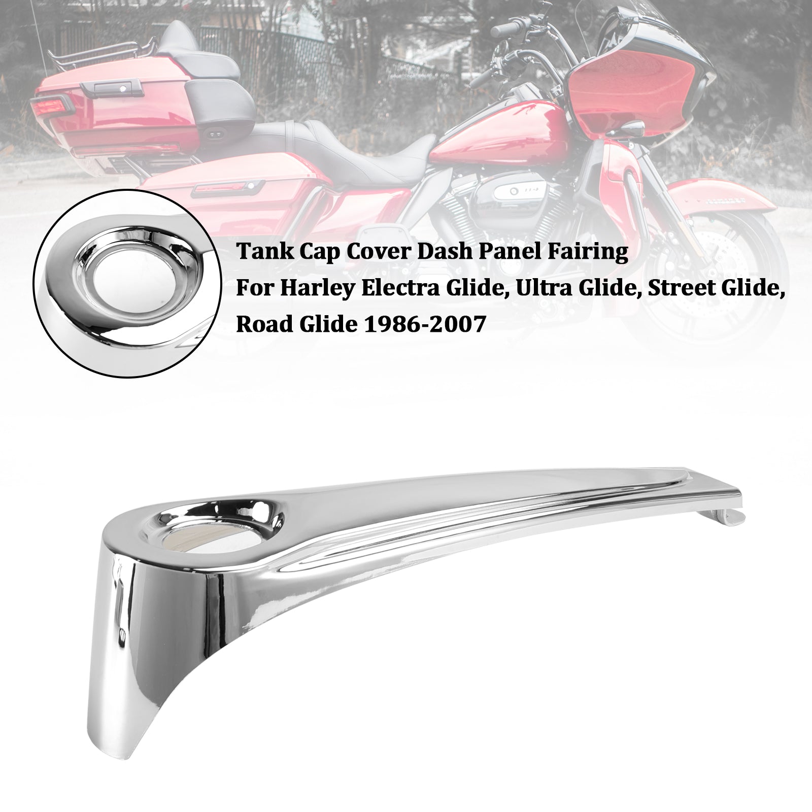 1986-2007 Harley Electra Glide, Ultra Glide, Street Glide, Road Glide Tank Copon Panel de panneau de couverture