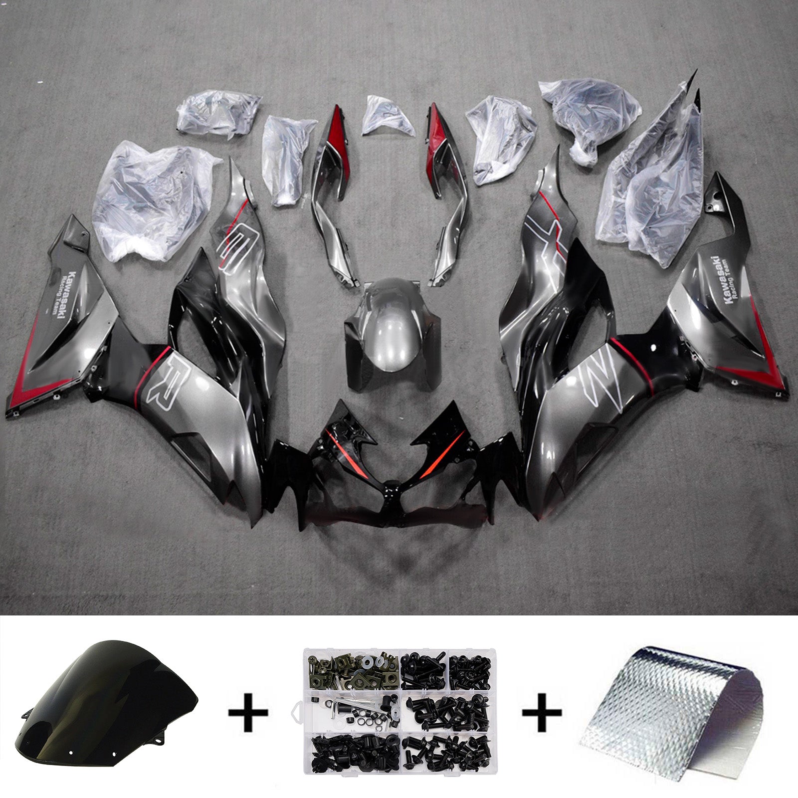 Injection Fairing Kit Bodywork Plastic ABS fit For Kawasaki ZX6R 2019-2023