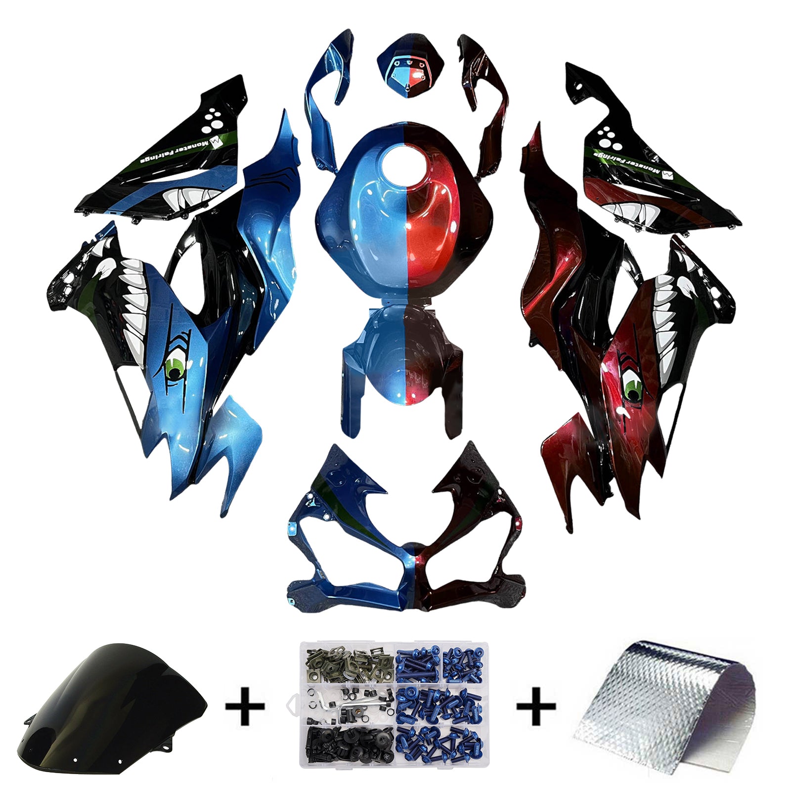 Injectiekuipset carrosserie kunststof ABS geschikt voor Kawasaki ZX6R 2019-2023