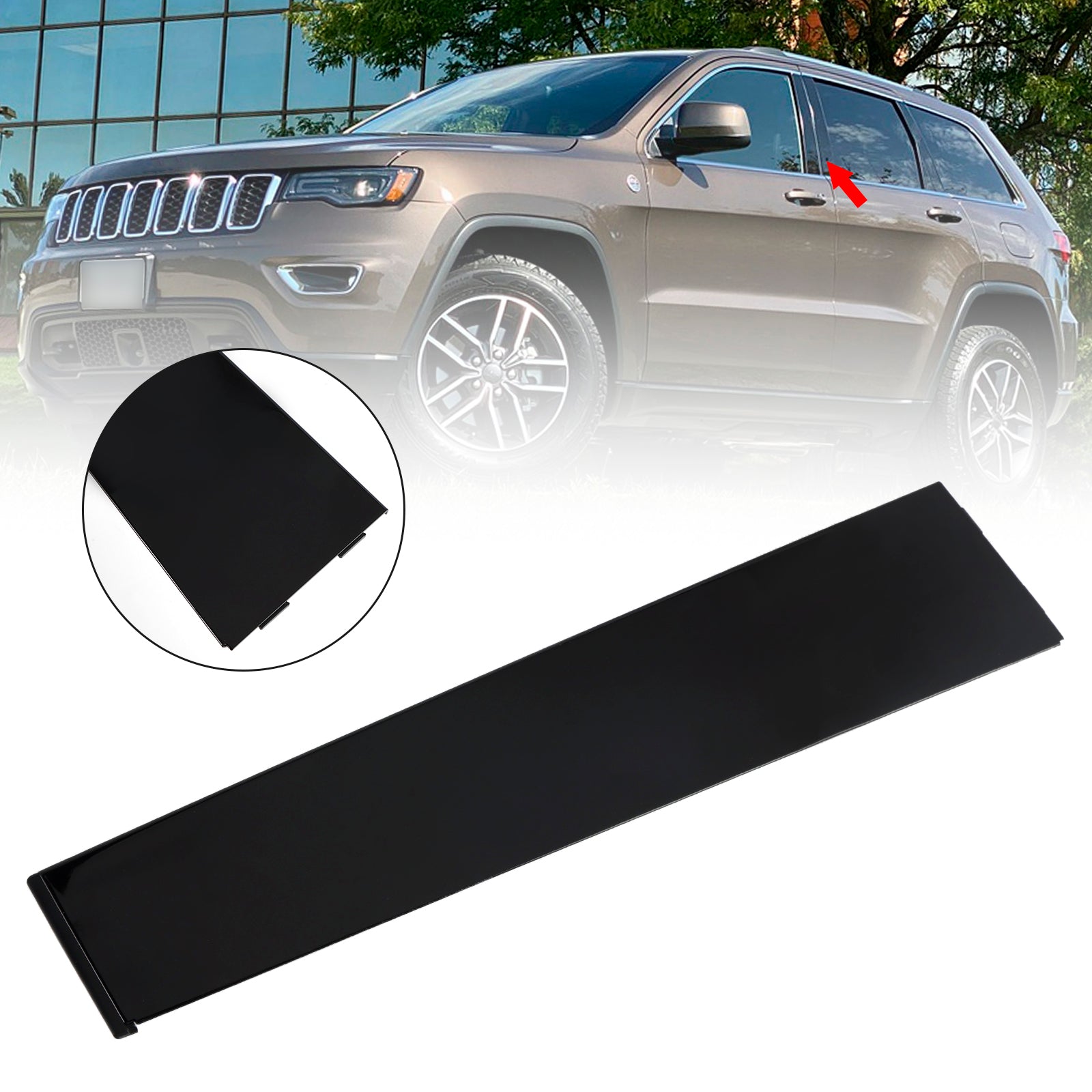 Left Rear Door Pillar Window Trim Applique B 57010447 For Jeep Grand Cherokee