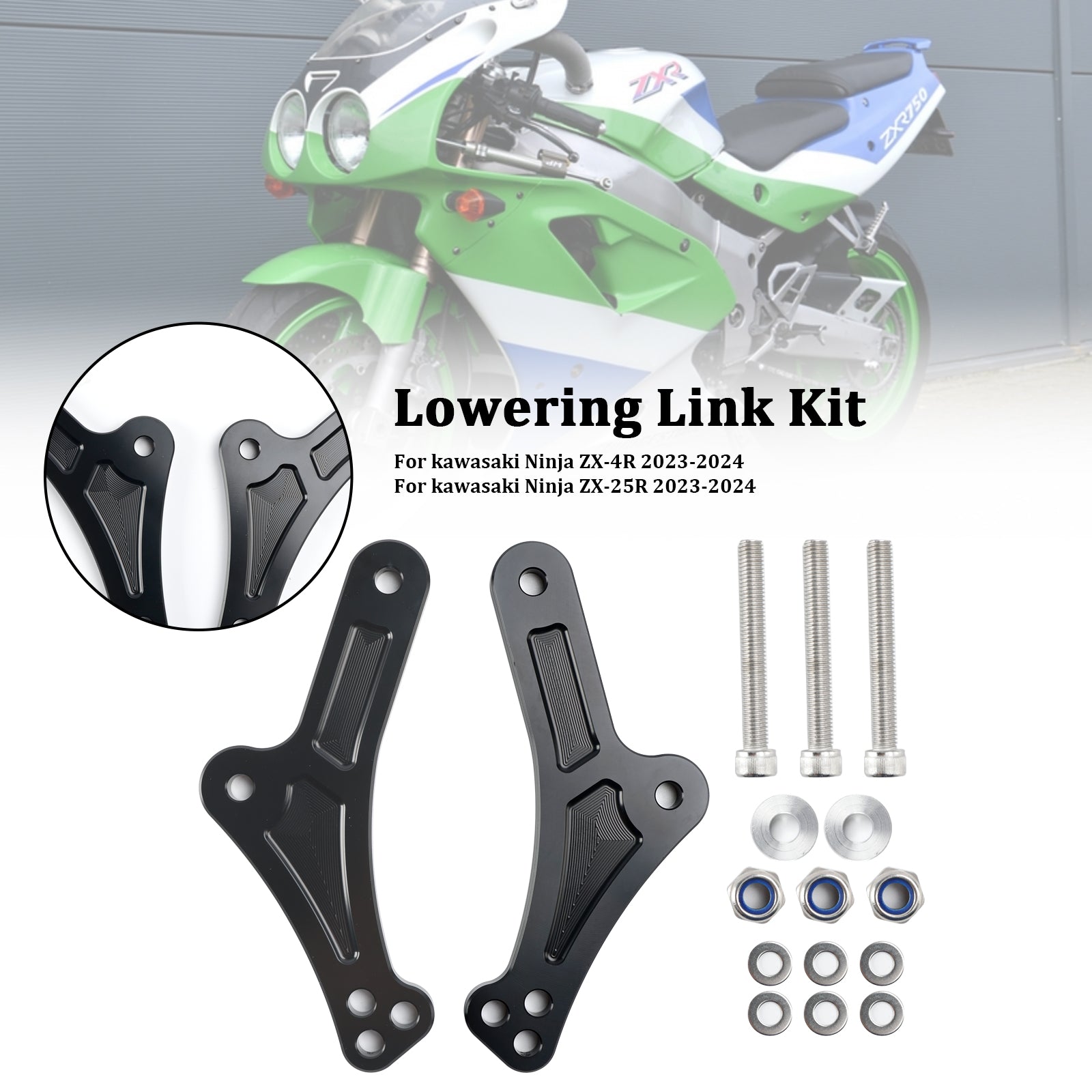 2023-2024 KAWASAKI ZX-25R ZX-4R Justerbara lägre upphängningslänkar för