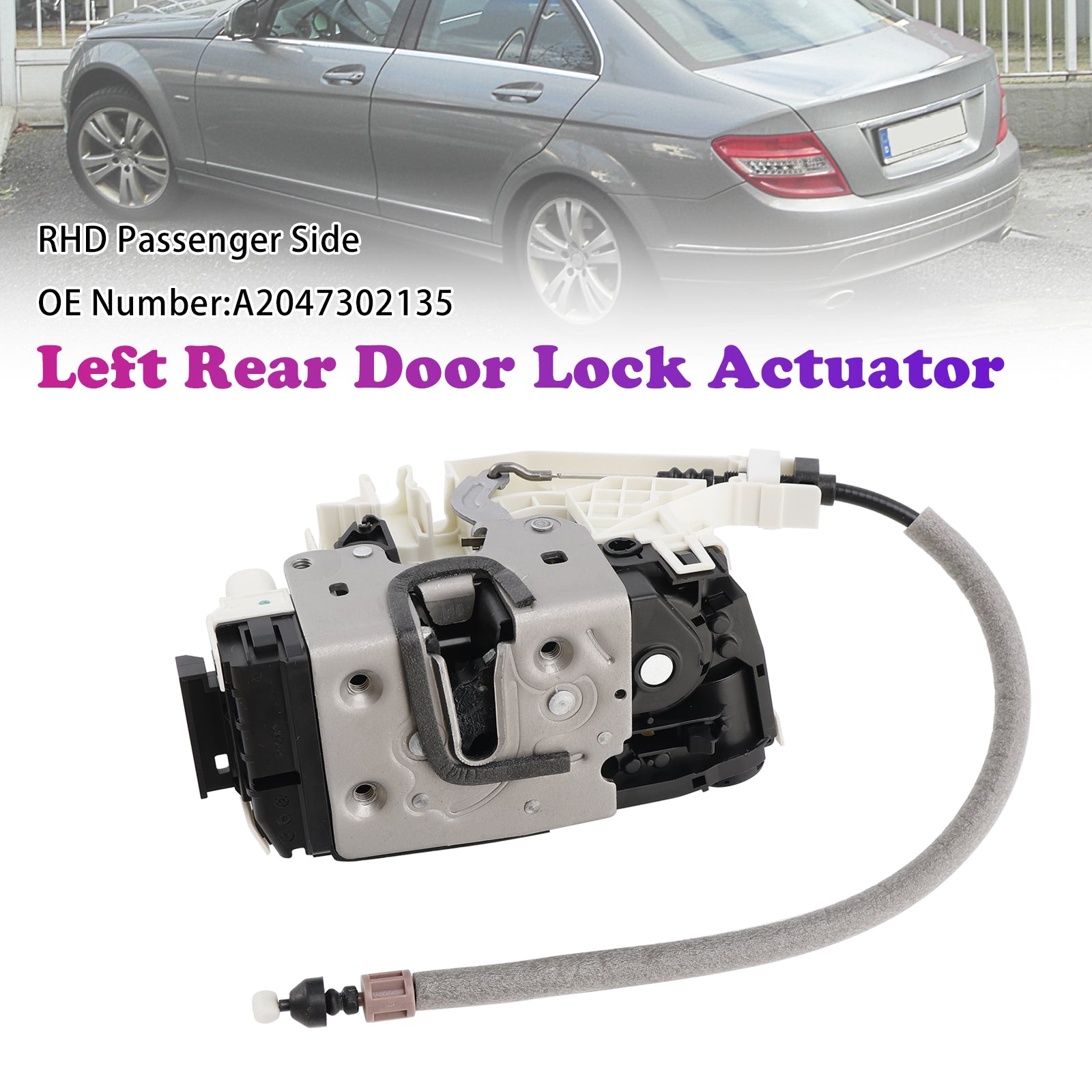 Mercedes Classe C (2007-2011) W204 Actionneur de verrouillage de porte arrière gauche A2047302135