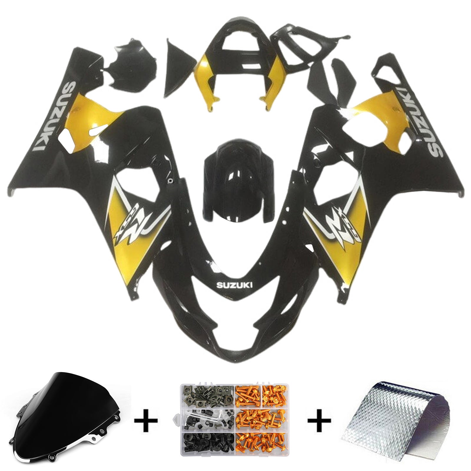2004-2005 Suzuki GSXR 600/750 K4 Injektionsmässa Kit Bodywork Plastic ABS