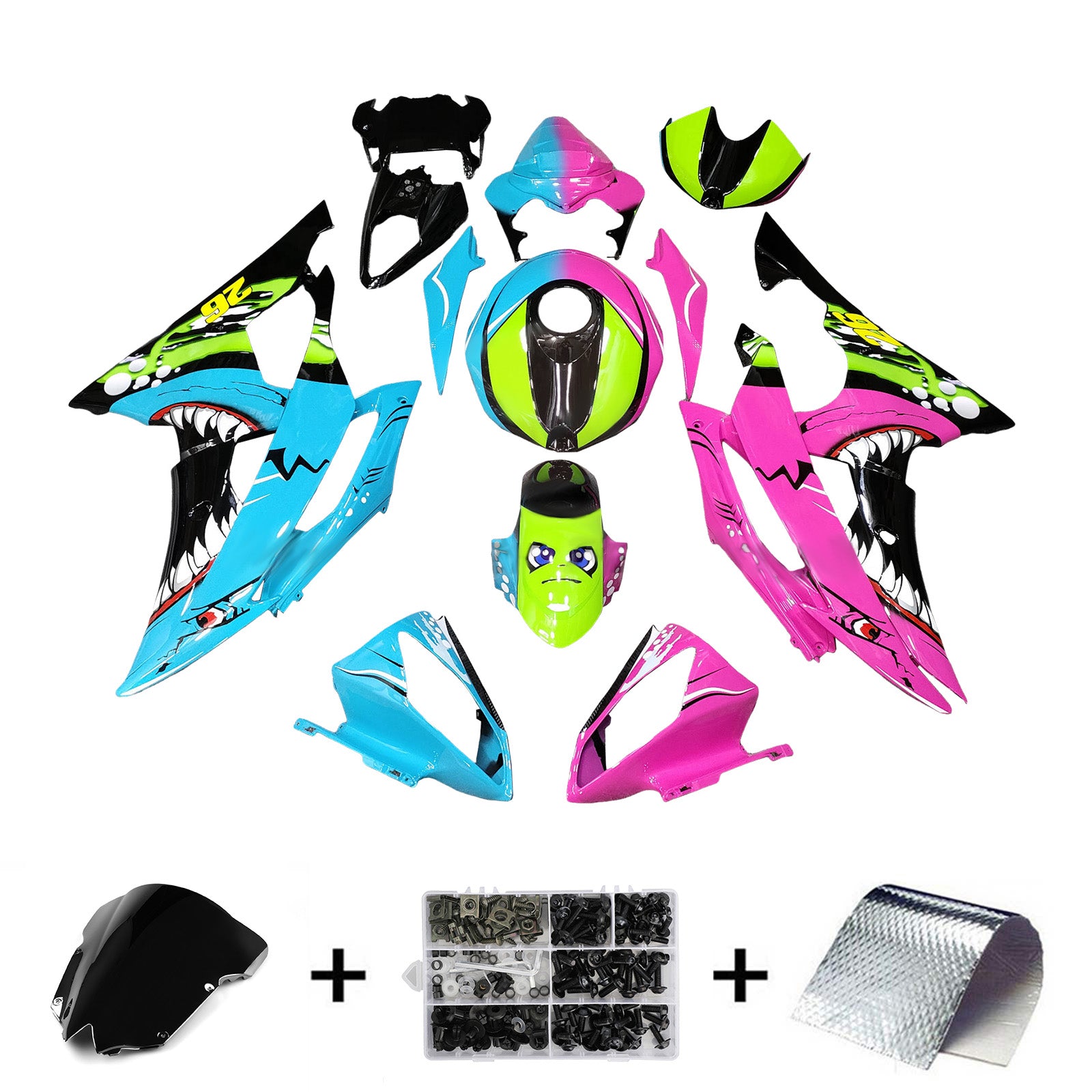 Kit de carénage d'injection carrosserie plastique ABS pour Yamaha YZFR6 YZF-R6 2008-2016