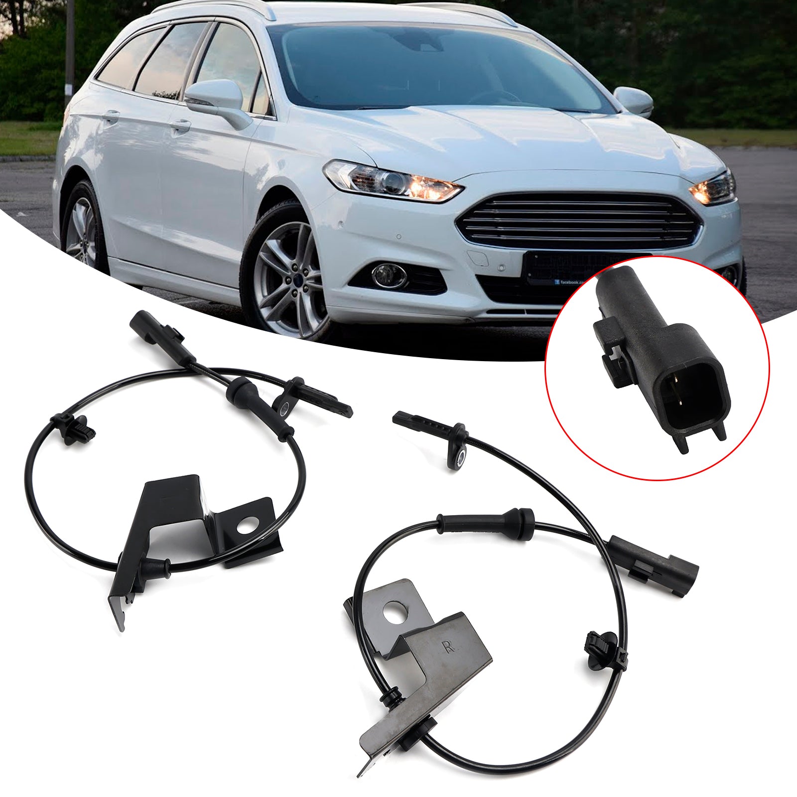 2*Front Left & Right ABS Speed Sensor For Ford Mondeo MK5 Galaxy MK3