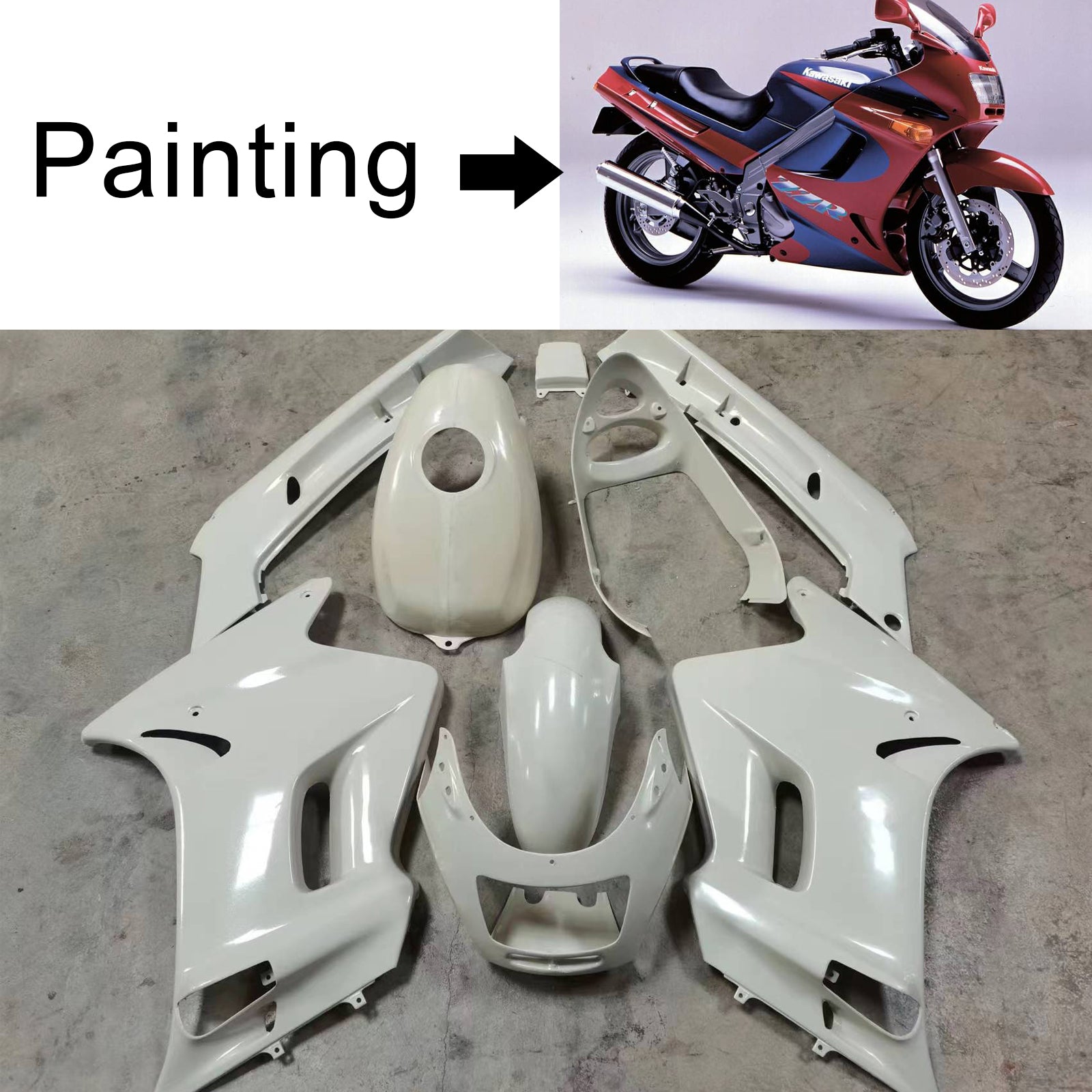 1996-2007 Kawasaki ZZR250 injektionsmässa kit Bodywork ABS