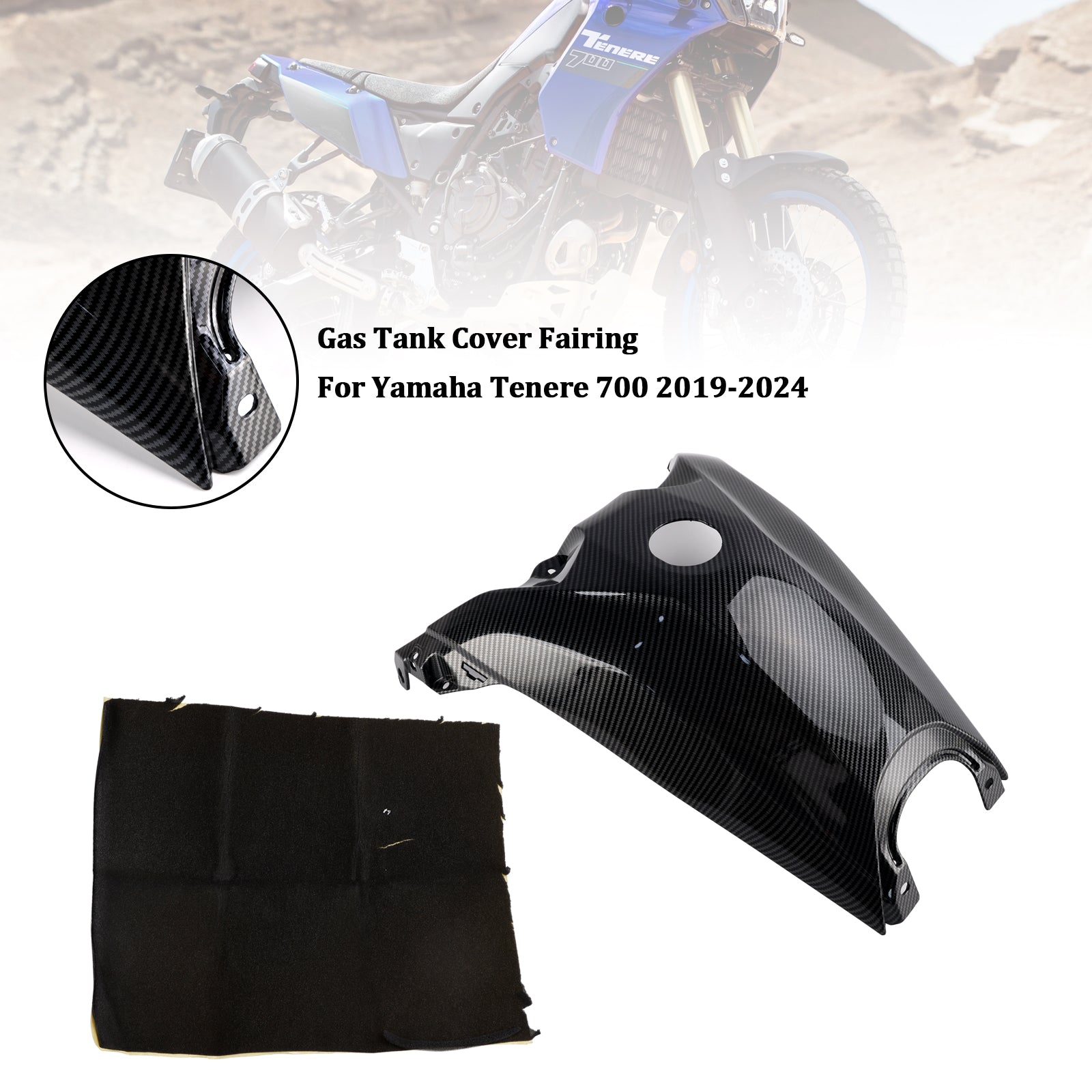 2019-2024 Yamaha Tenere 700 Tanque de gasolina Protetor de carenagem de tanque de gasolina