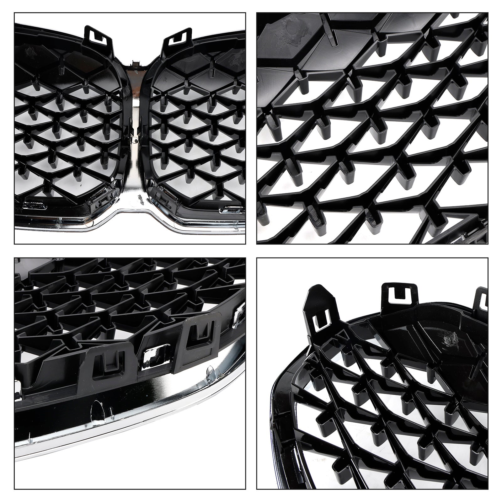 Niergrill vooraan voor BMW 1-serie F40 19-23 Silver Diamond Style