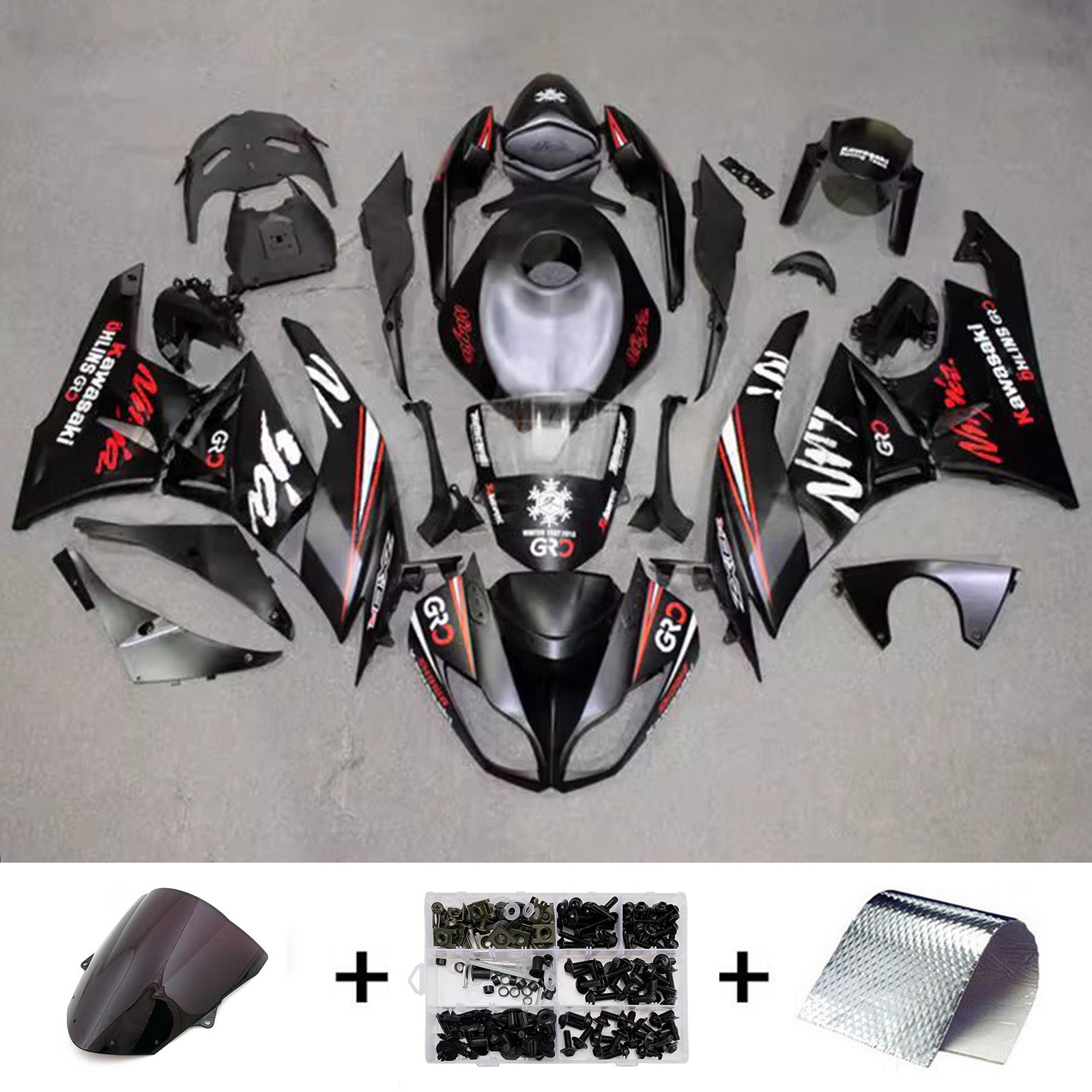 Kit carena iniezione carrozzeria in plastica ABS adatta per Kawasaki ZX6R 636 2009-2012