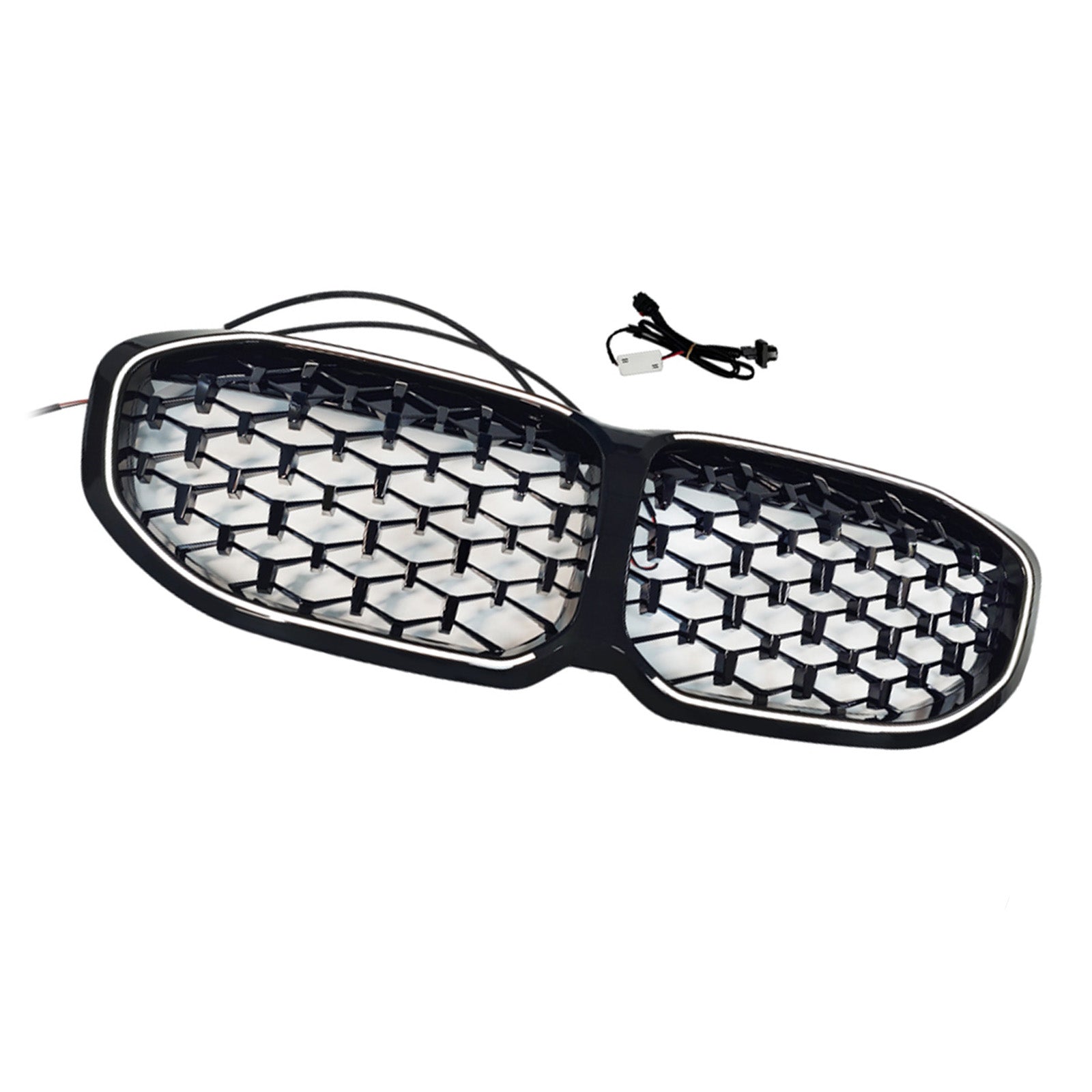 Diamond Front Kidney Grill Grille Fit BMW 1 Series F40 2019-2024 Gloss Black
