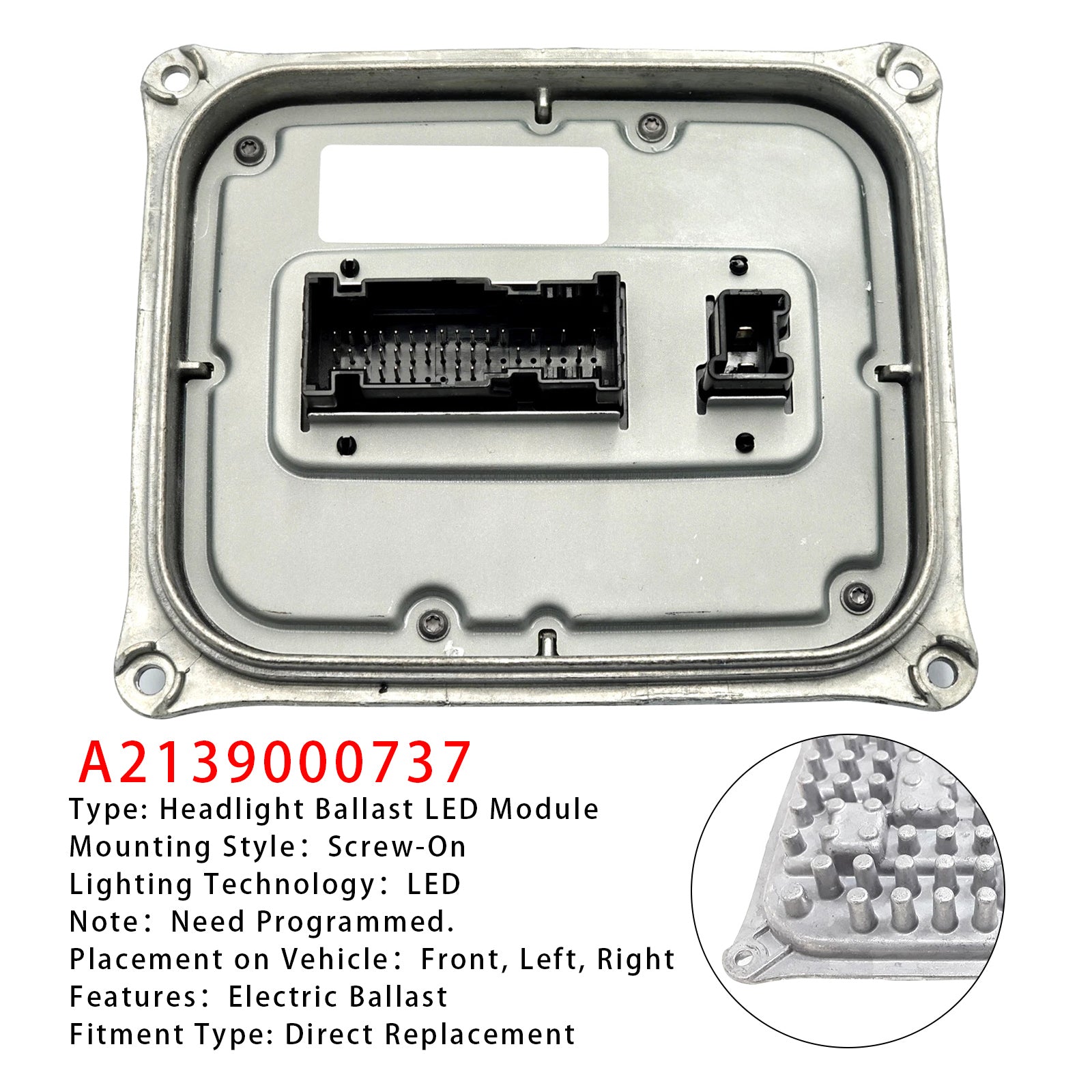 Mercedes-Benz GLE350 GLE450 4MATIC Petrol Gasoline 2.0L 3.0L Headlight Control Module A2139000737