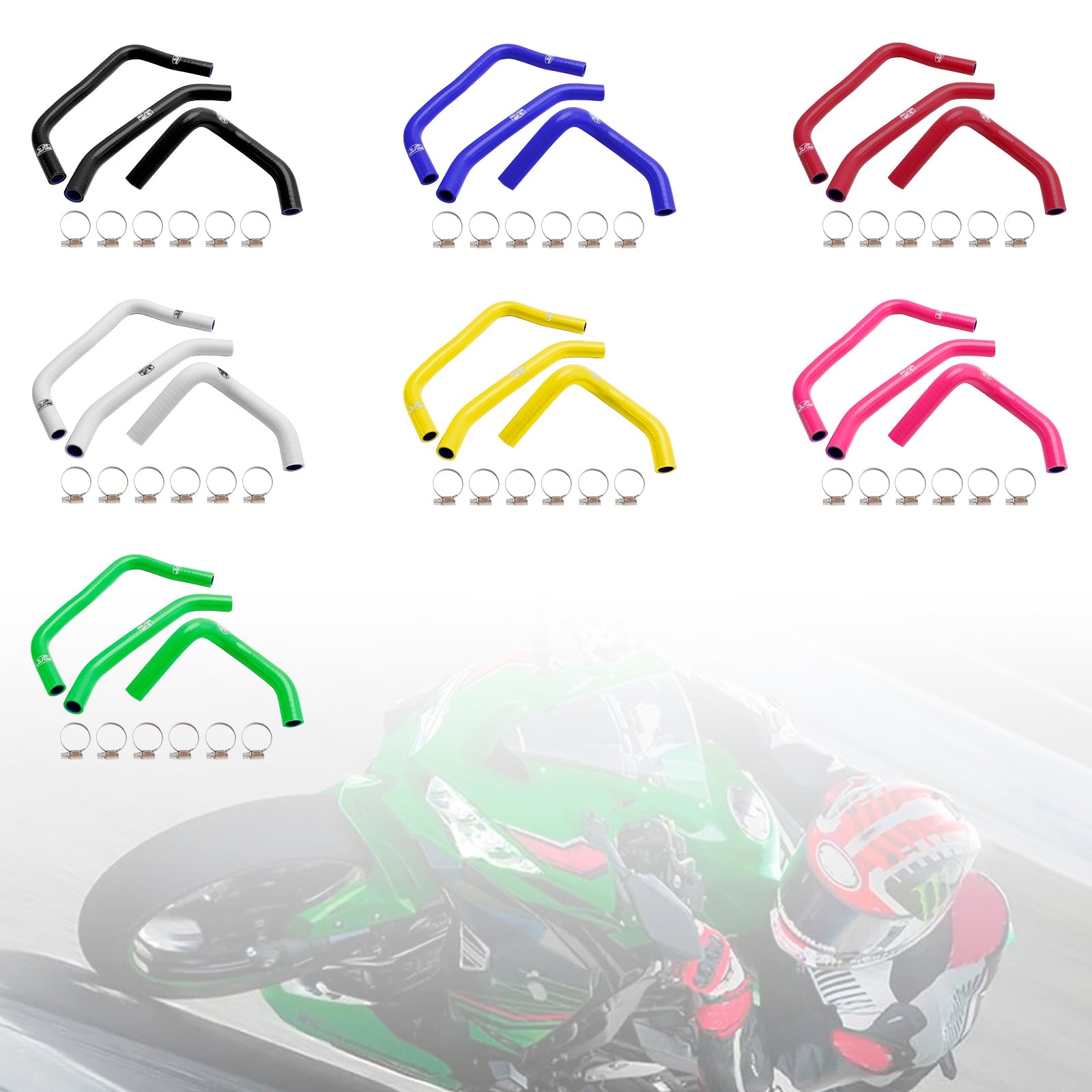Kit de mangueira de líquido de arrefecimento do radiador de silicone para Kawasaki ZX4R ZX-4RR 2023-2024