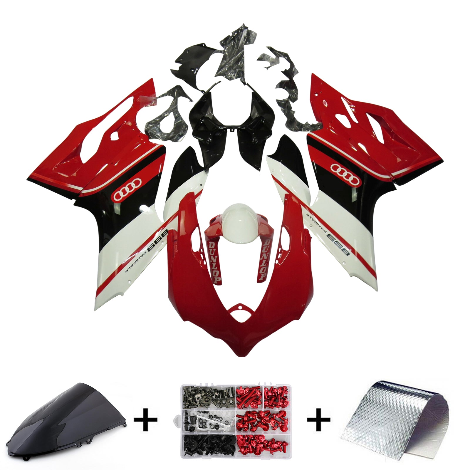 2012-2015 Ducati 1199 Injeksjon Fairing Kit Bodywork Plast Abs