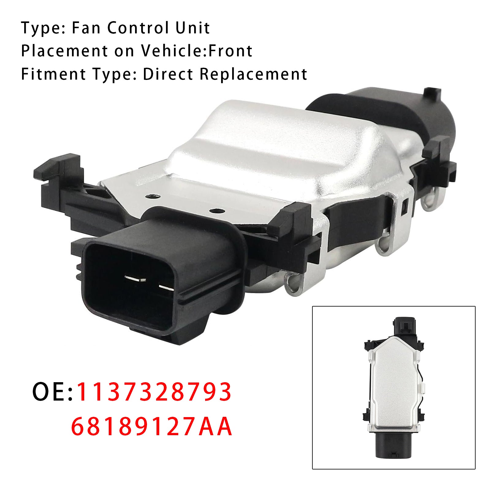 Radiator Fan Control Module For Dodge Dart 2013-2016 1137328793 68189127AA