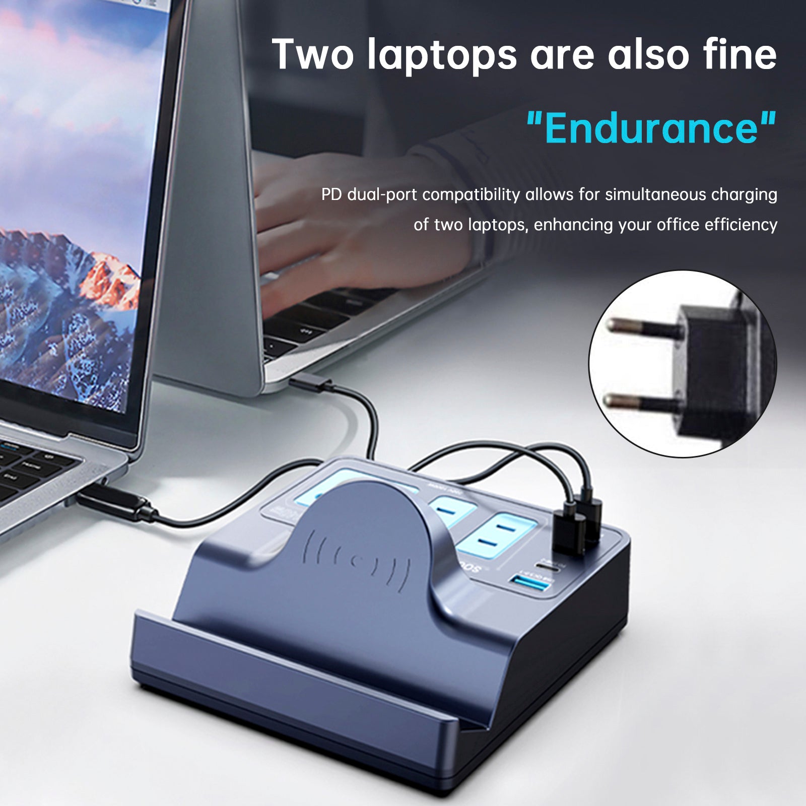 140W Smart Wireless Fast Charge Socket High Power PD100W Notatbok QC Lading av mobiltelefonlader EU -plugg