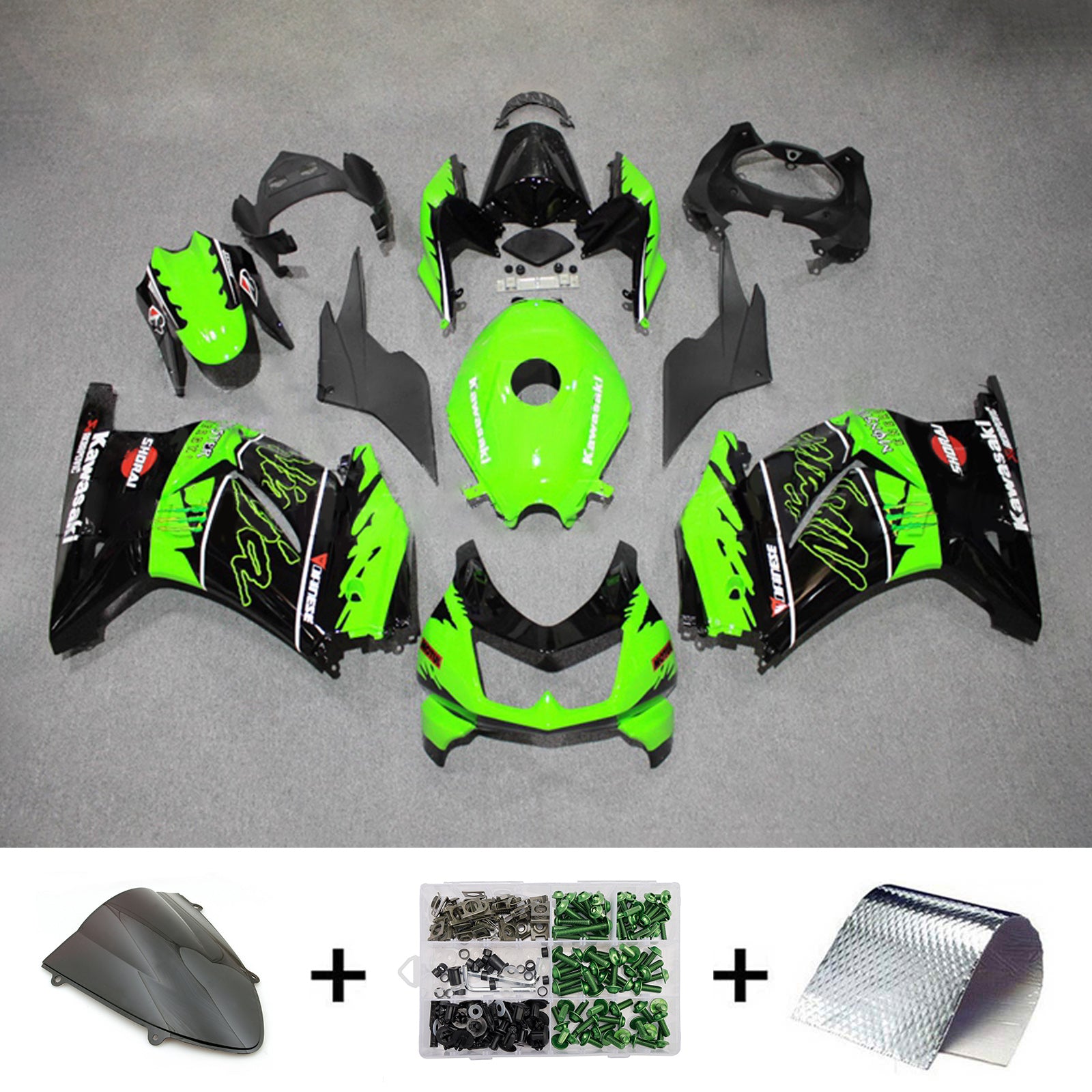 Kit carena iniezione carrozzeria in plastica ABS adatta per Kawasaki EX250 Ninja250R 2008-2012