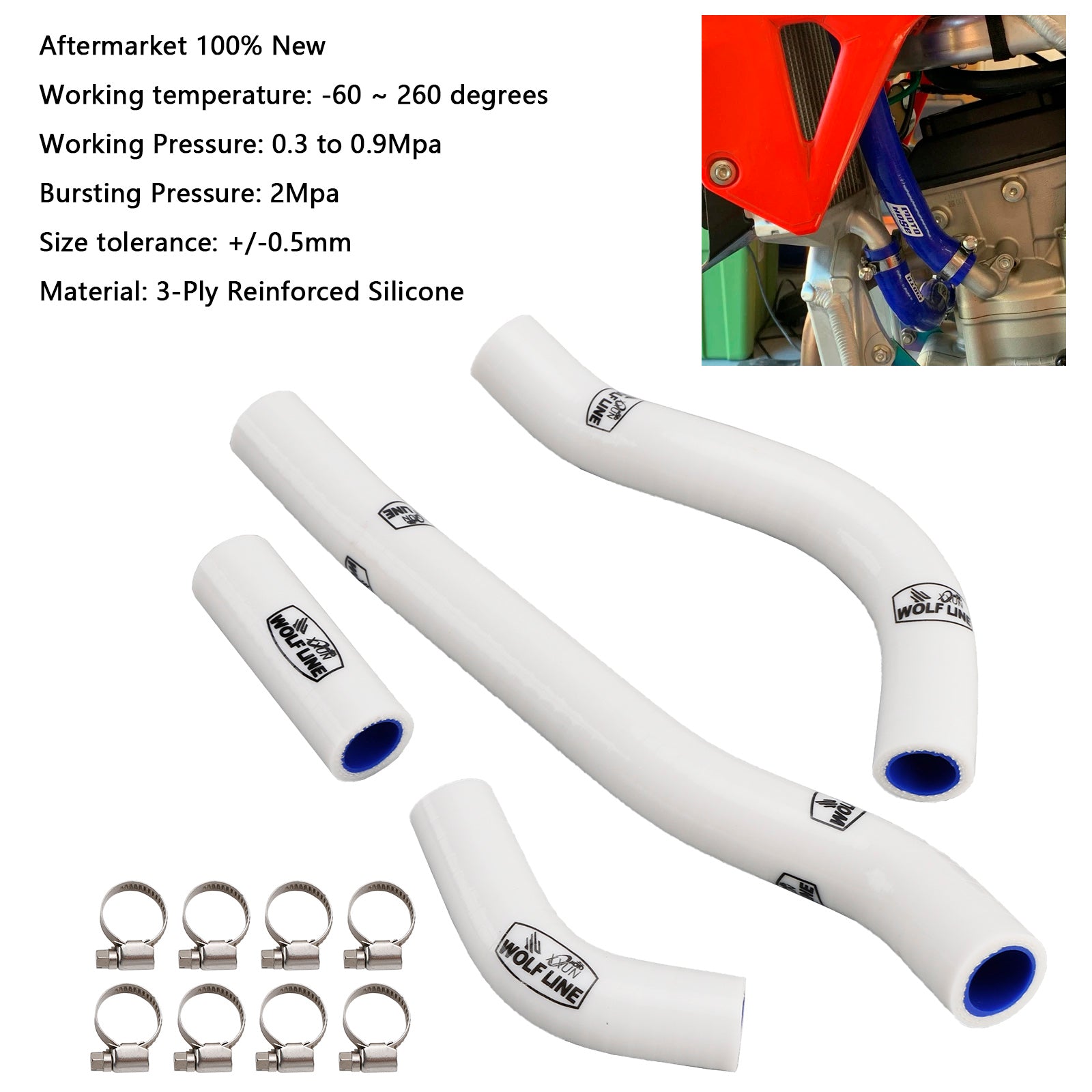 2022-2025 Honda CRF250R CRF250RX Silicone Radiator coolant Hose