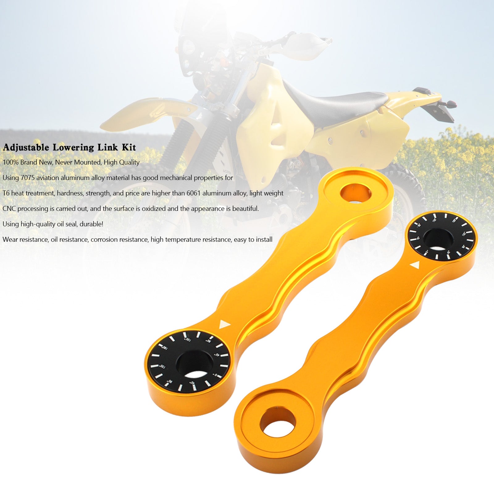 Nastaviteľná spustená súprava prepojenia pre Suzuki DRZ400/E/S/SM 00-17 RM125/200 96-00