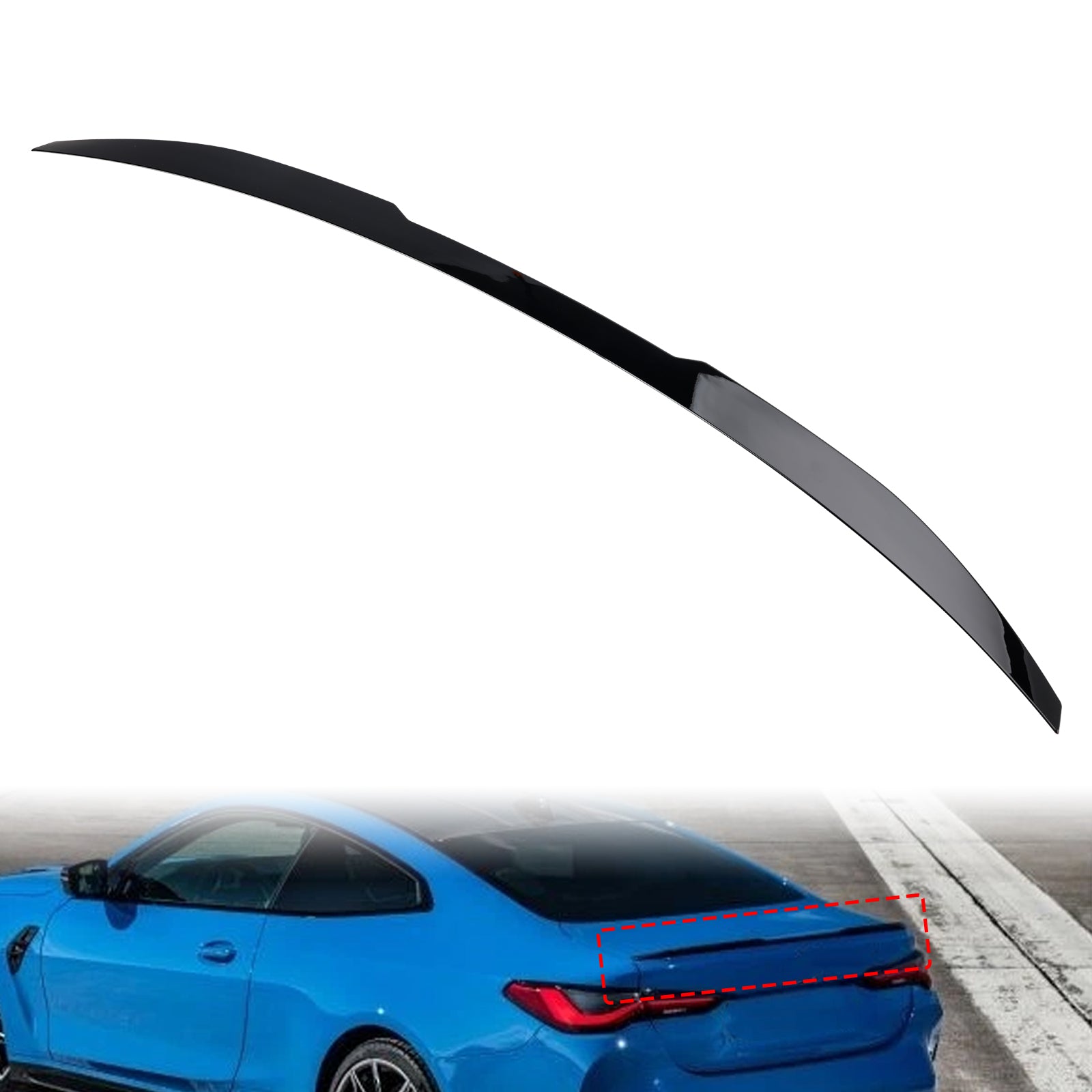 Gloss Black Rear Boot Spoiler For BMW 4 Series G22 G82 Coupe 2020+ M4 Style
