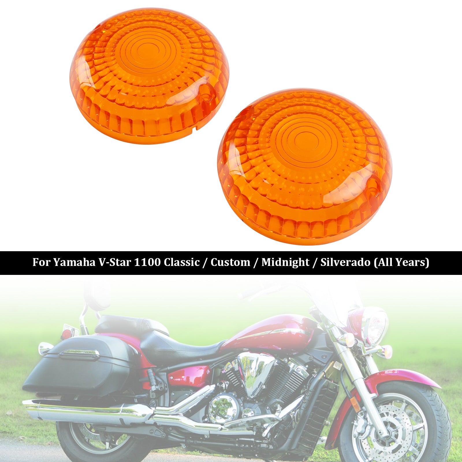 Cubierta de lente de intermitentes delantero/trasero para Yamaha V-Star1100 XVS650 Road Star