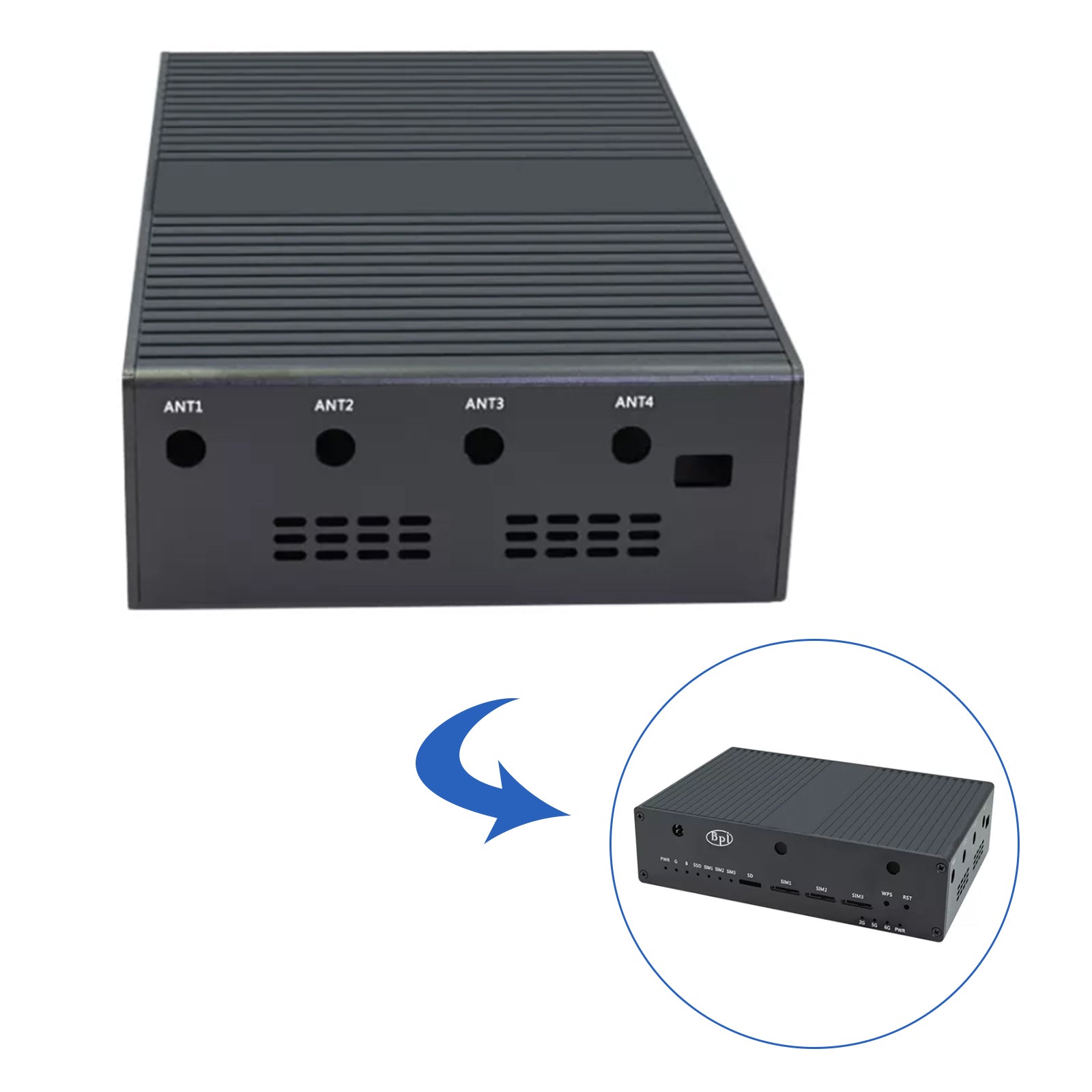 Banana Pi R4 Dedicated Metal Shell Aluminum Aluman Protetive Shell com Radiator