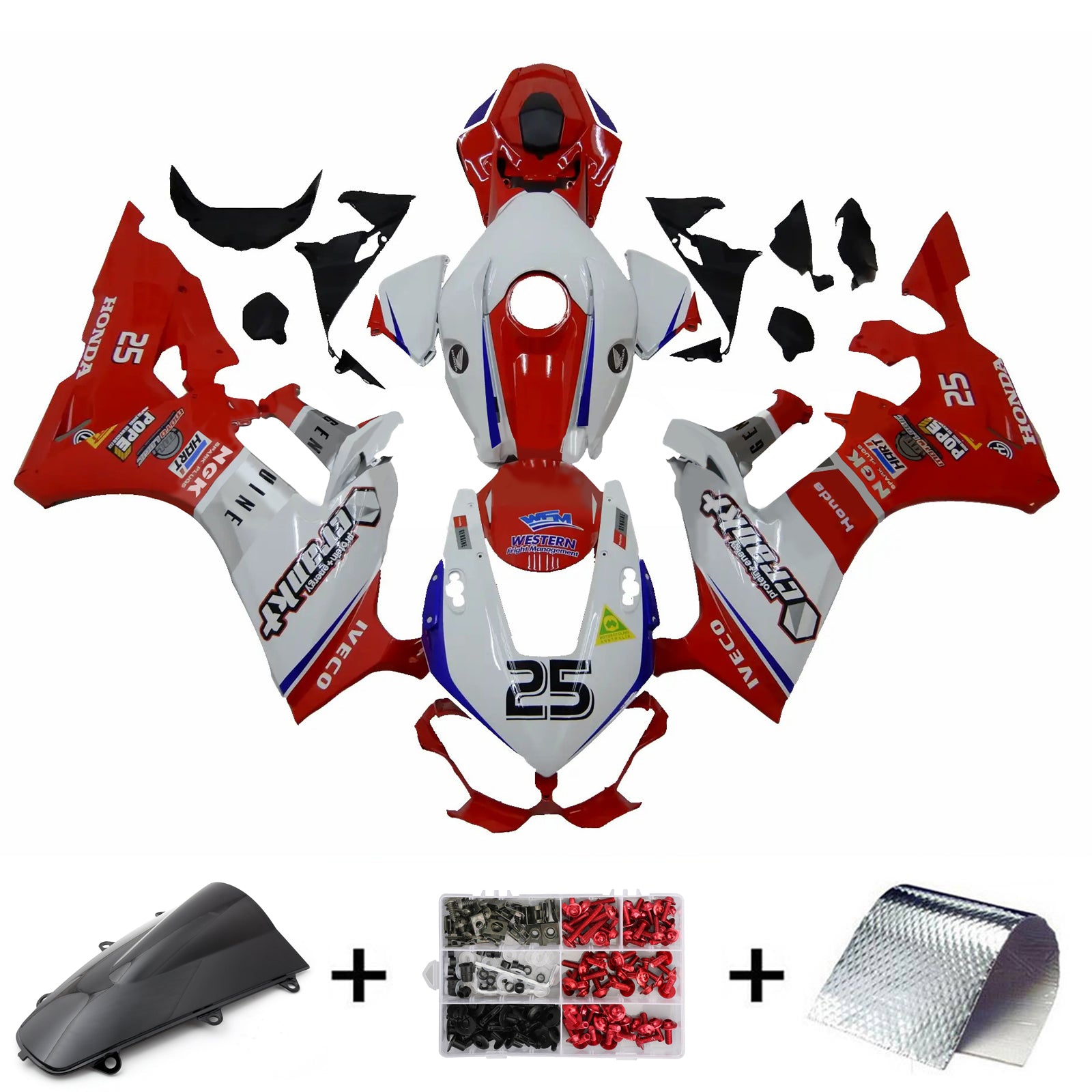 2017-2023 Honda CBR1000RR-injektionsmässa kit Bodywork Plastic ABS