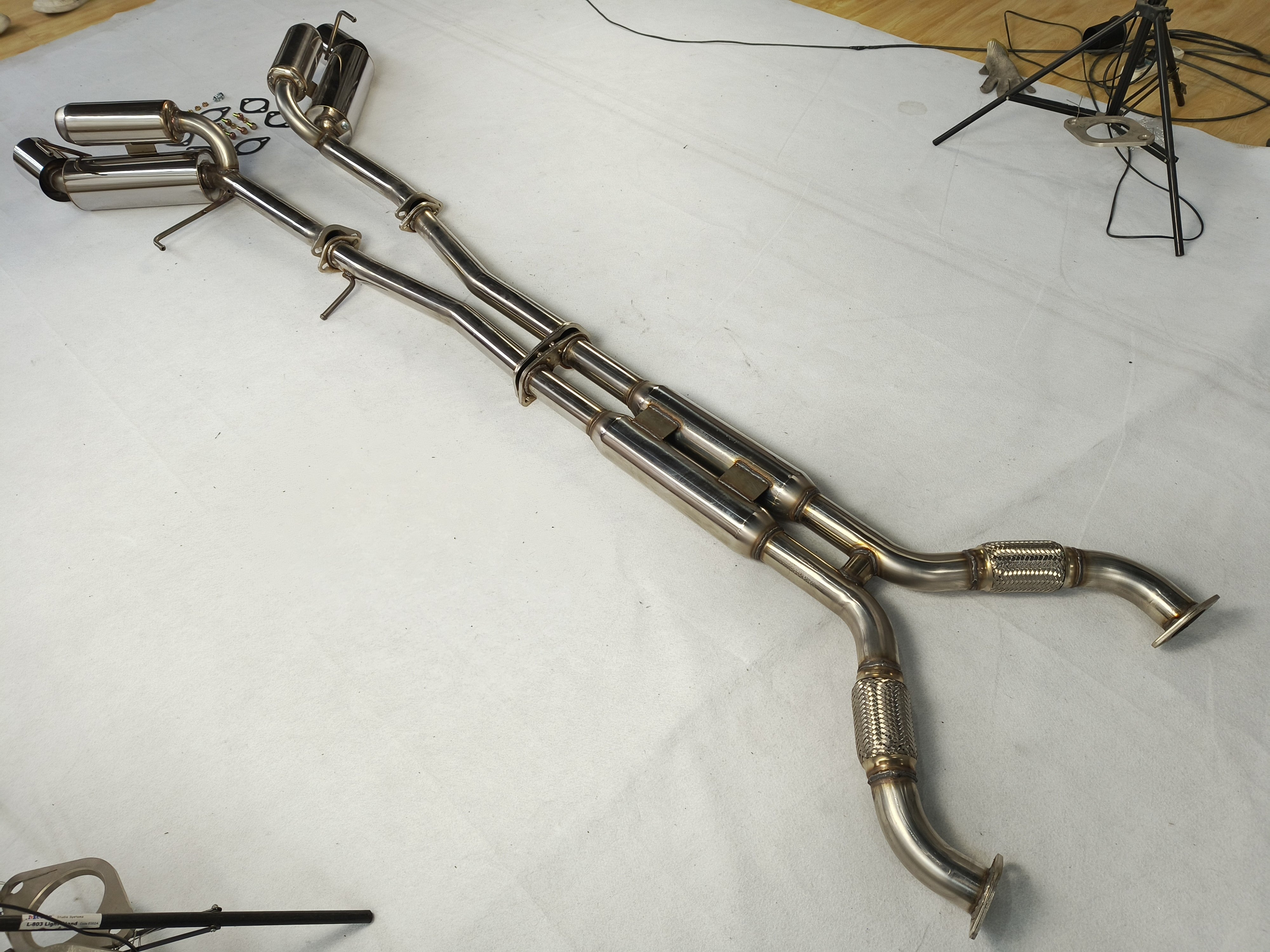 4.5" Système d'échappement Catback à embout de silencieux roulé pour Nissan 350Z G35 03-07 Coupé Dual