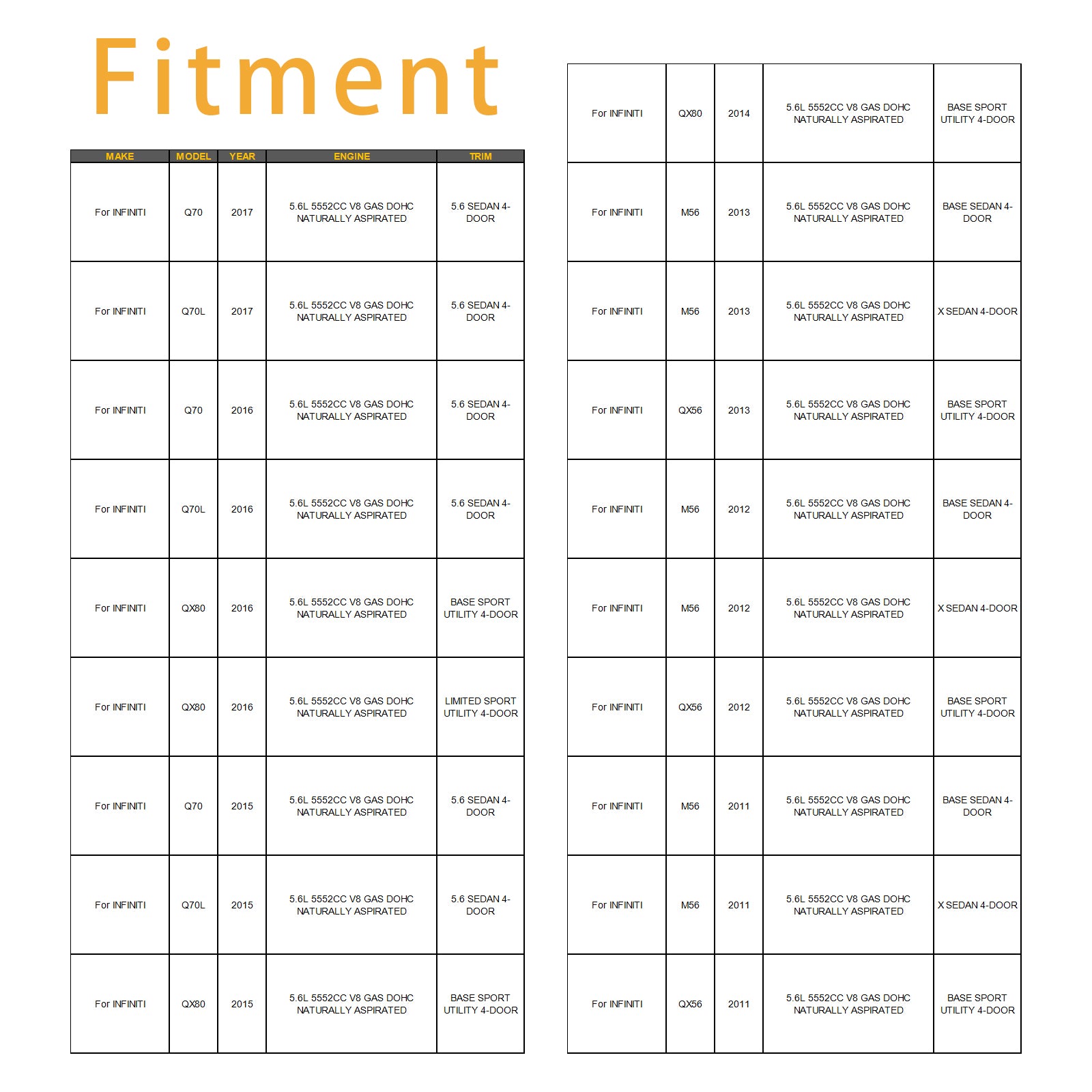 1Pcs Fuel Injector For Infiniti M56 QX56 Q70 5.6L 16600-1LA0A FJ1179