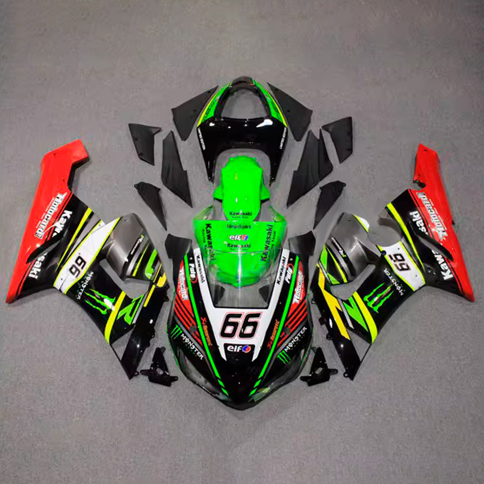Kit carena iniezione carrozzeria in plastica ABS adatta per Kawasaki ZX6R 636 2005-2006