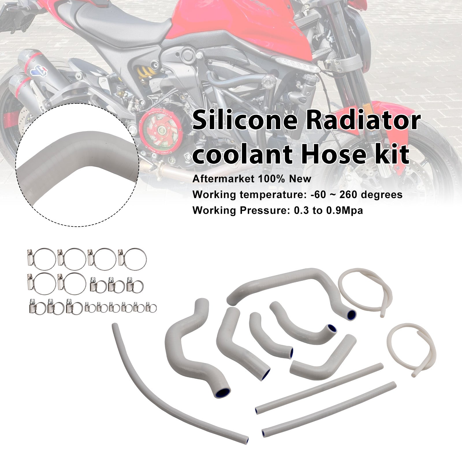 2021-2025 Ducati Monster 937 Silicone Radiator coolant Hose