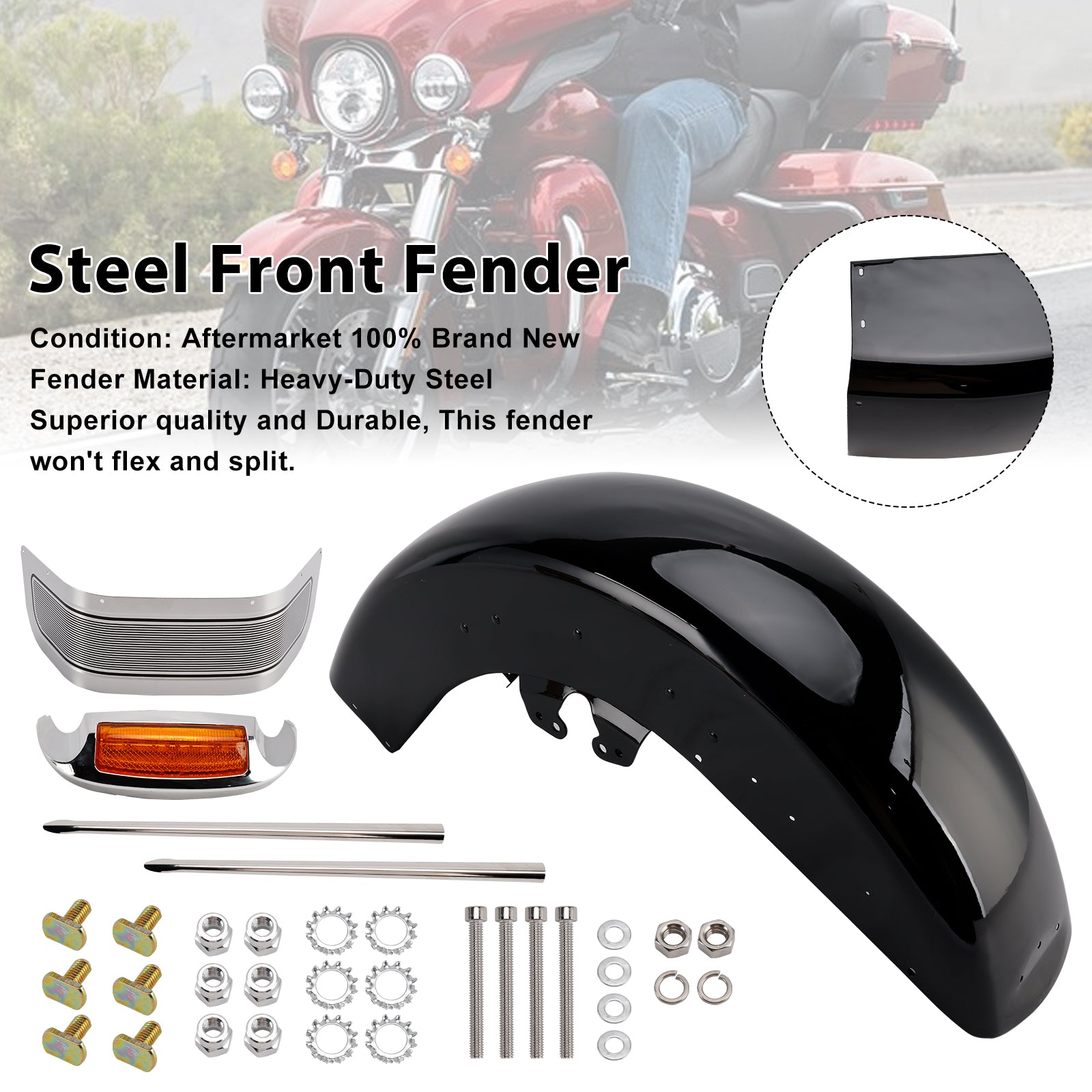Guardabarros delantero de acero Ultra Limited Touring Electra Glide 2014-2024