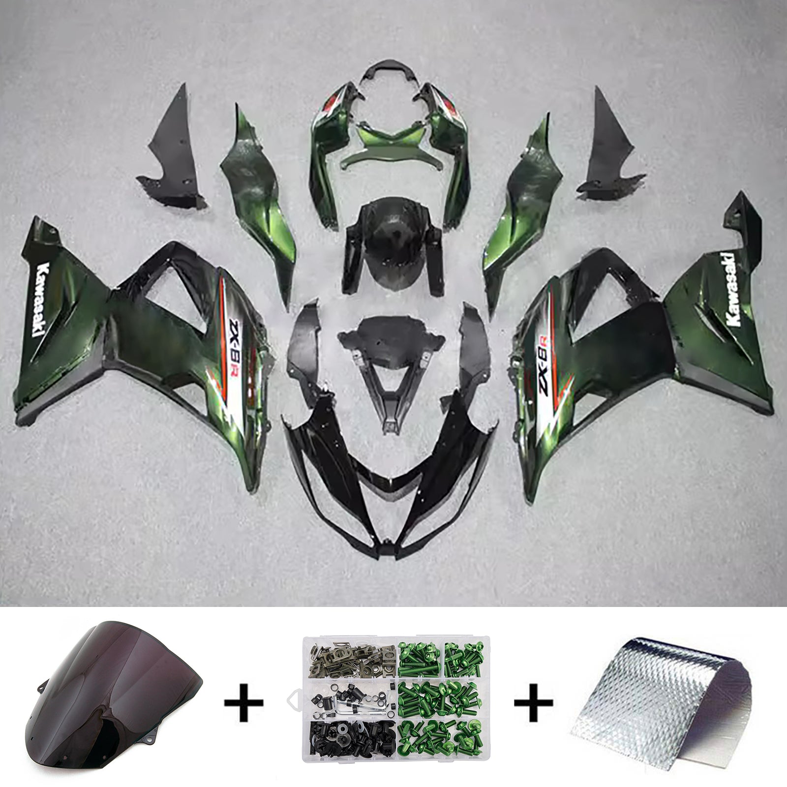 Kit carena iniezione carrozzeria in plastica ABS adatta per Kawasaki ZX6R 636 2013-2018