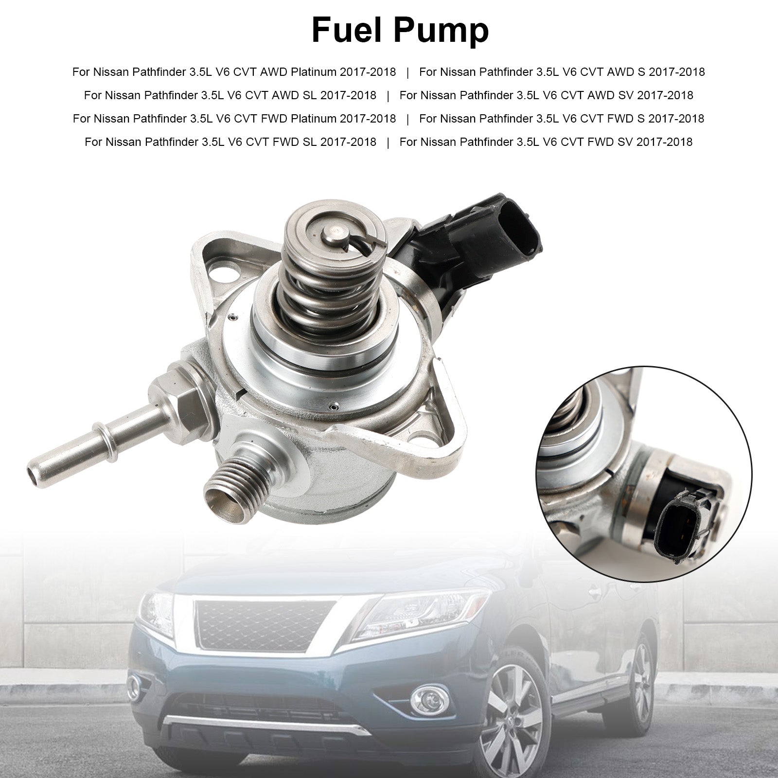 2017-2018 Nissan Pathfinder 3.5L V6 CVT AWD SV Høytrykks drivstoffpumpe 166306ka0a