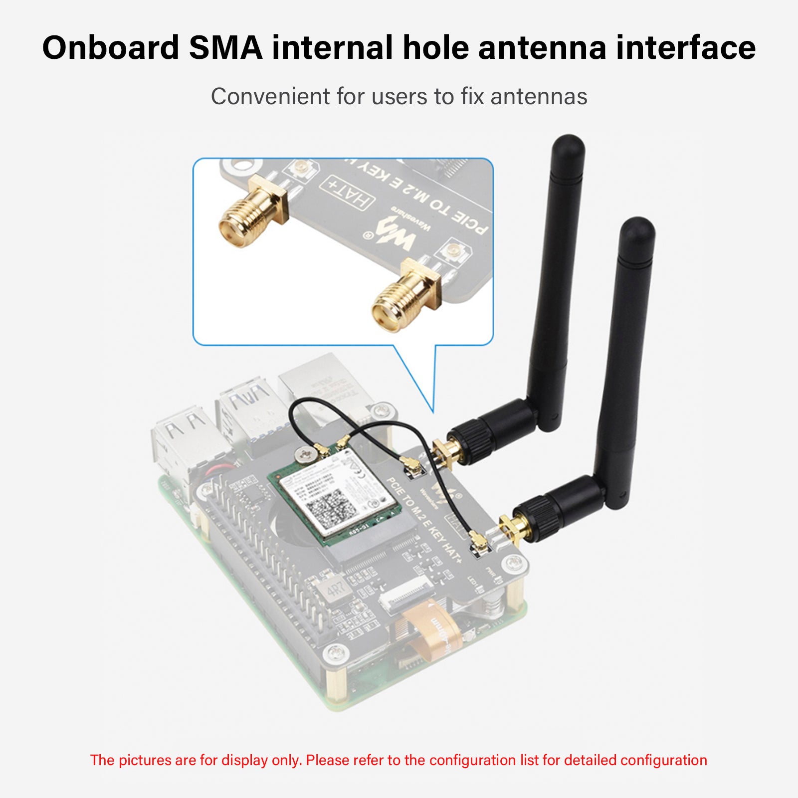Placa de expansión Raspberry Pi 5 PCIe a M.2 E Key para tarjeta de red inalámbrica NGFF