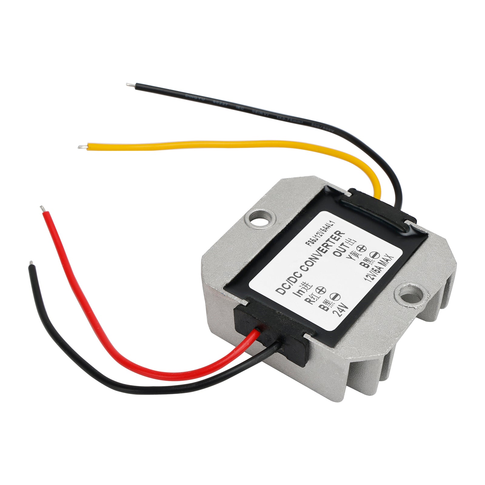 Regulador convertidor de fuente de alimentación reductor, 24V CC a 12V CC, 5A, 60W, resistente al agua