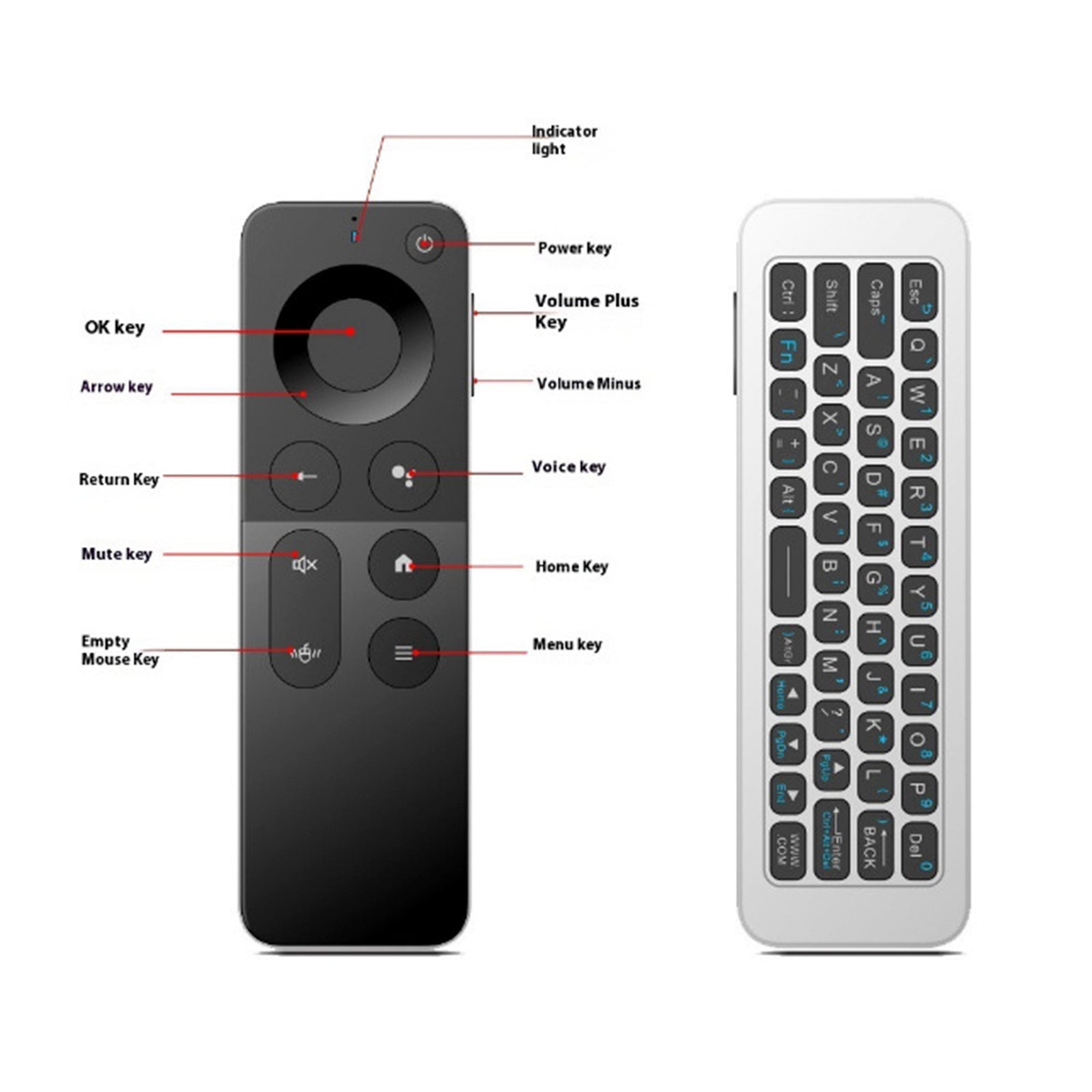 T1 Smart Voice IR aprendizaje Control remoto inalámbrico Mini teclado Control remoto