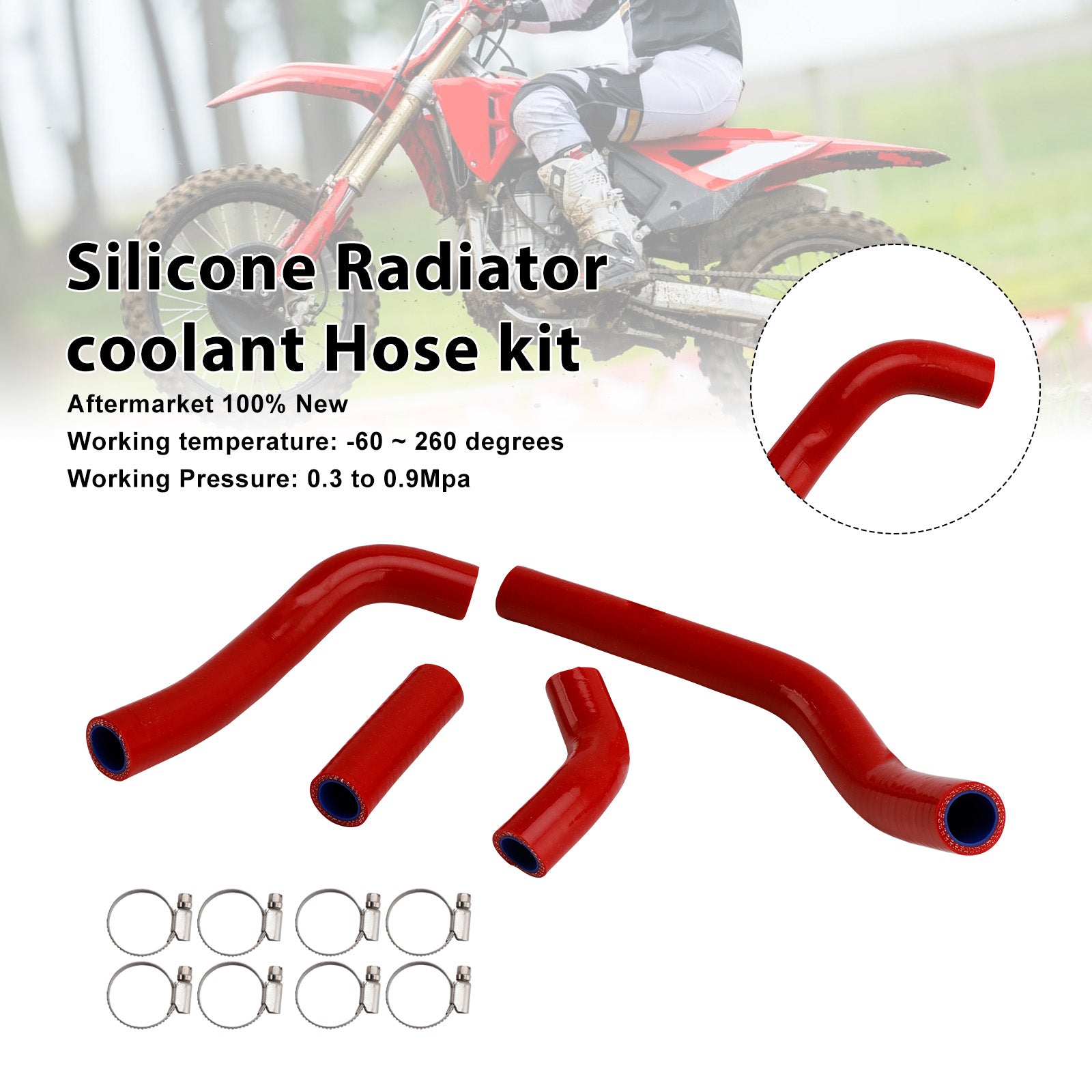 Silicone Radiator coolant Hose kit Fit For Honda CRF450R RX RWE 21-25