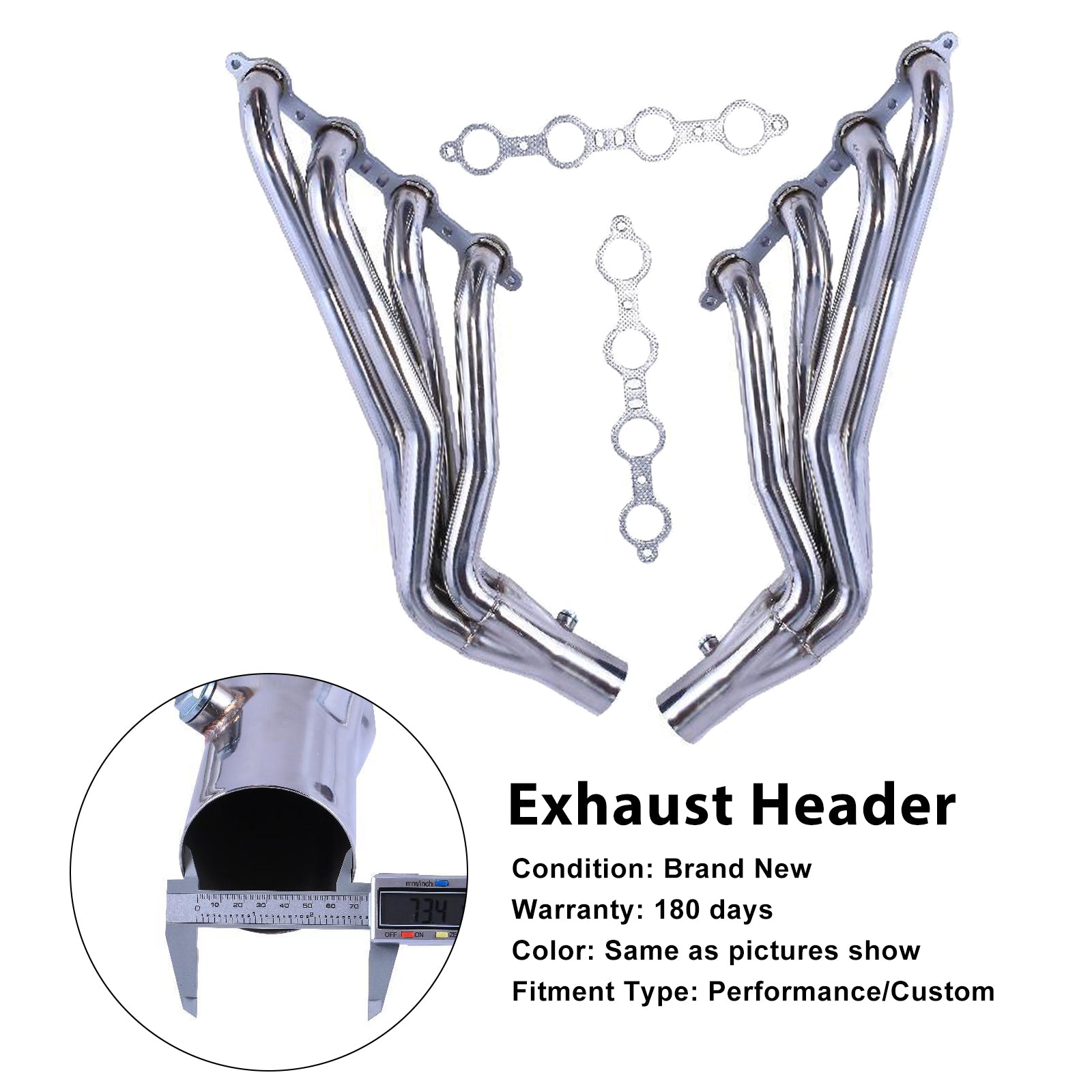 LS2 LS3 Exhaust Manifold Header Fit Chevy C10 LS LS1 LS6 Long Tube 1-7/8